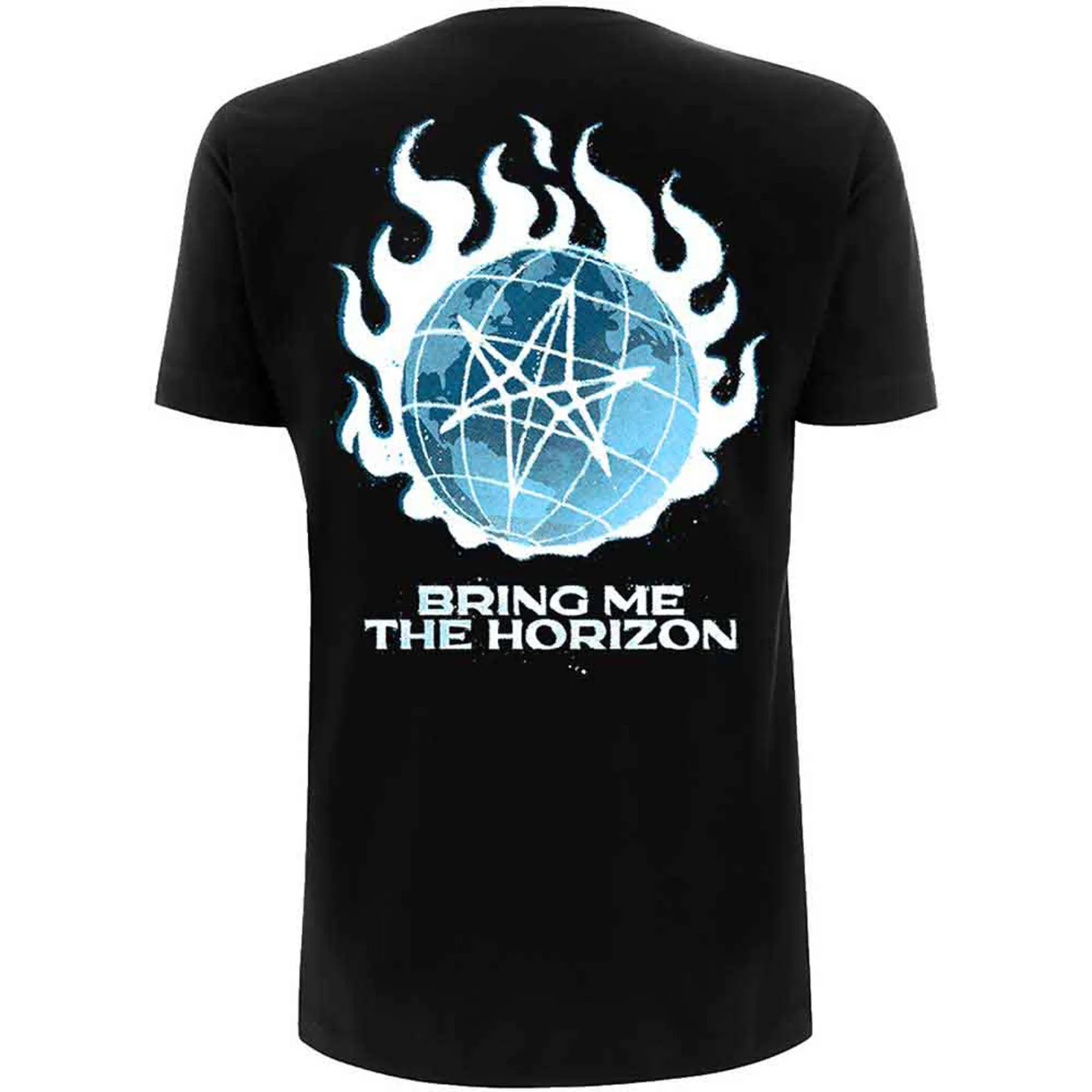 BRING ME THE HORIZON - GLOBE - T-Shirt Black (Back Print) - Image 2