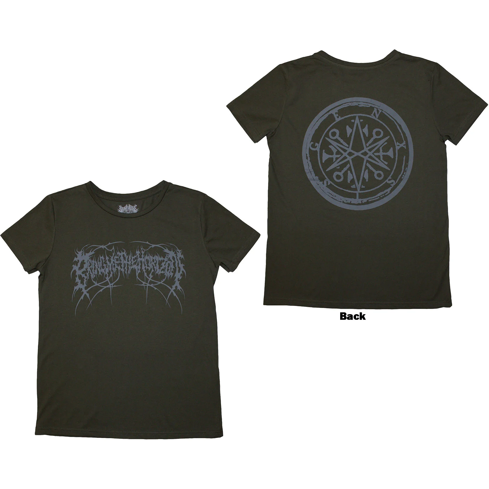 BRING ME THE HORIZON - METAL LOGO GENXSIS - Ladies T-Shirt Green (Back Print)