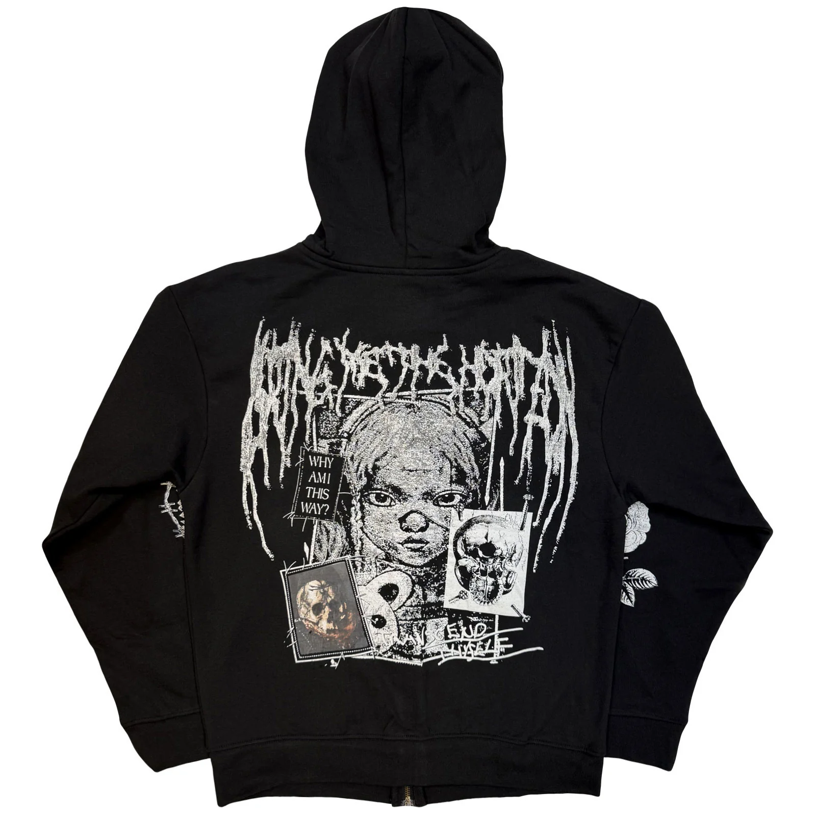 BRING ME THE HORIZON - NAILED SYMBOL - Zipped Hoodie Black (Back Print) - Image 2