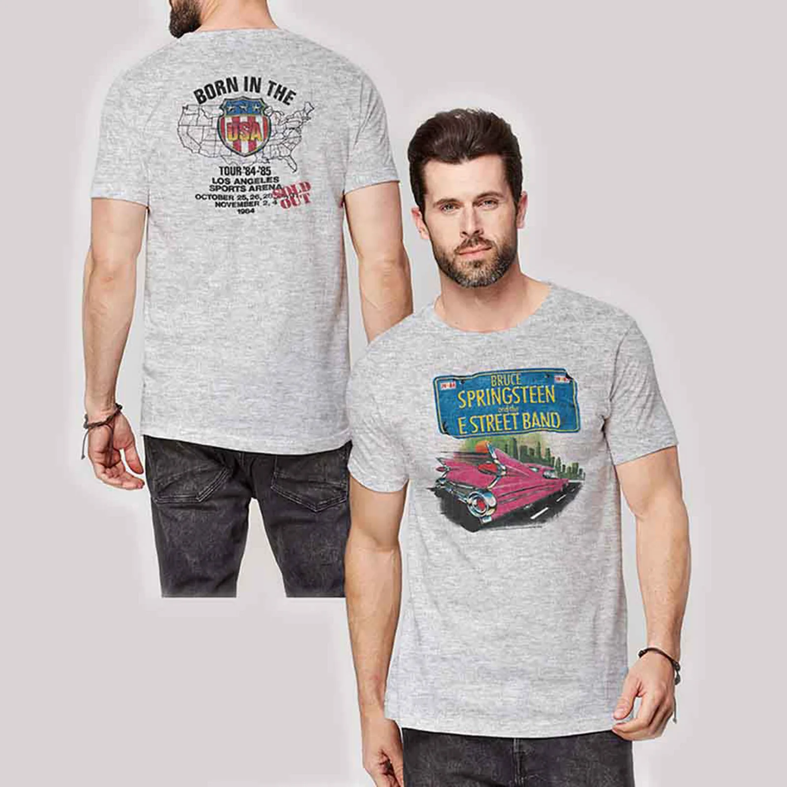 BRUCE SPRINGSTEEN - PINK CADILLAC - T-Shirt Grey (Back Print)