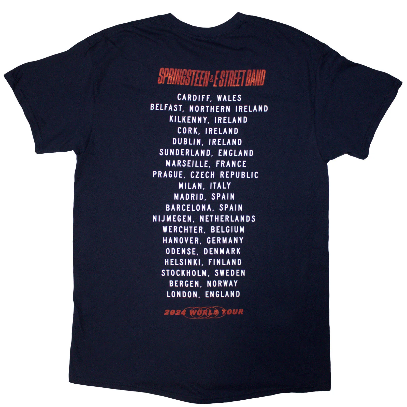 BRUCE SPRINGSTEEN - TOUR '24 GUITAR PHOTO - T-Shirt Blue (Back Print & Ex-Tour) - Image 2