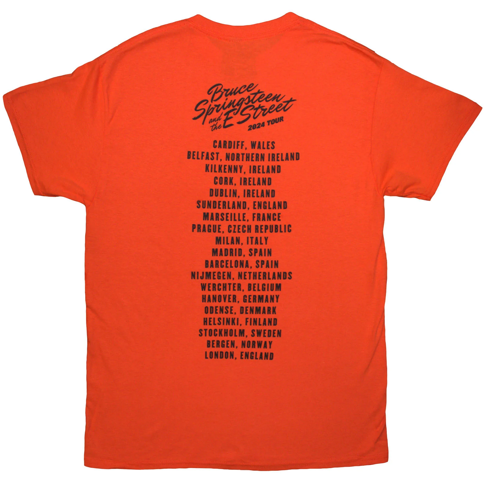 BRUCE SPRINGSTEEN - TOUR '24 RIVER FONT - T-Shirt Orange (Back Print & Ex-Tour) - Image 2