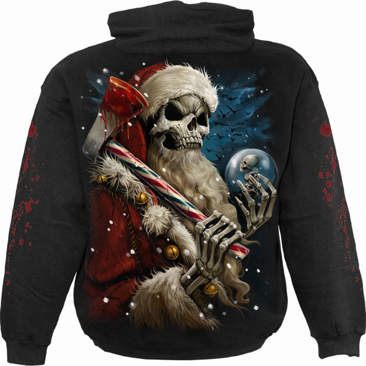 CANDY CANE SANTA - Hoody Black - Image 2