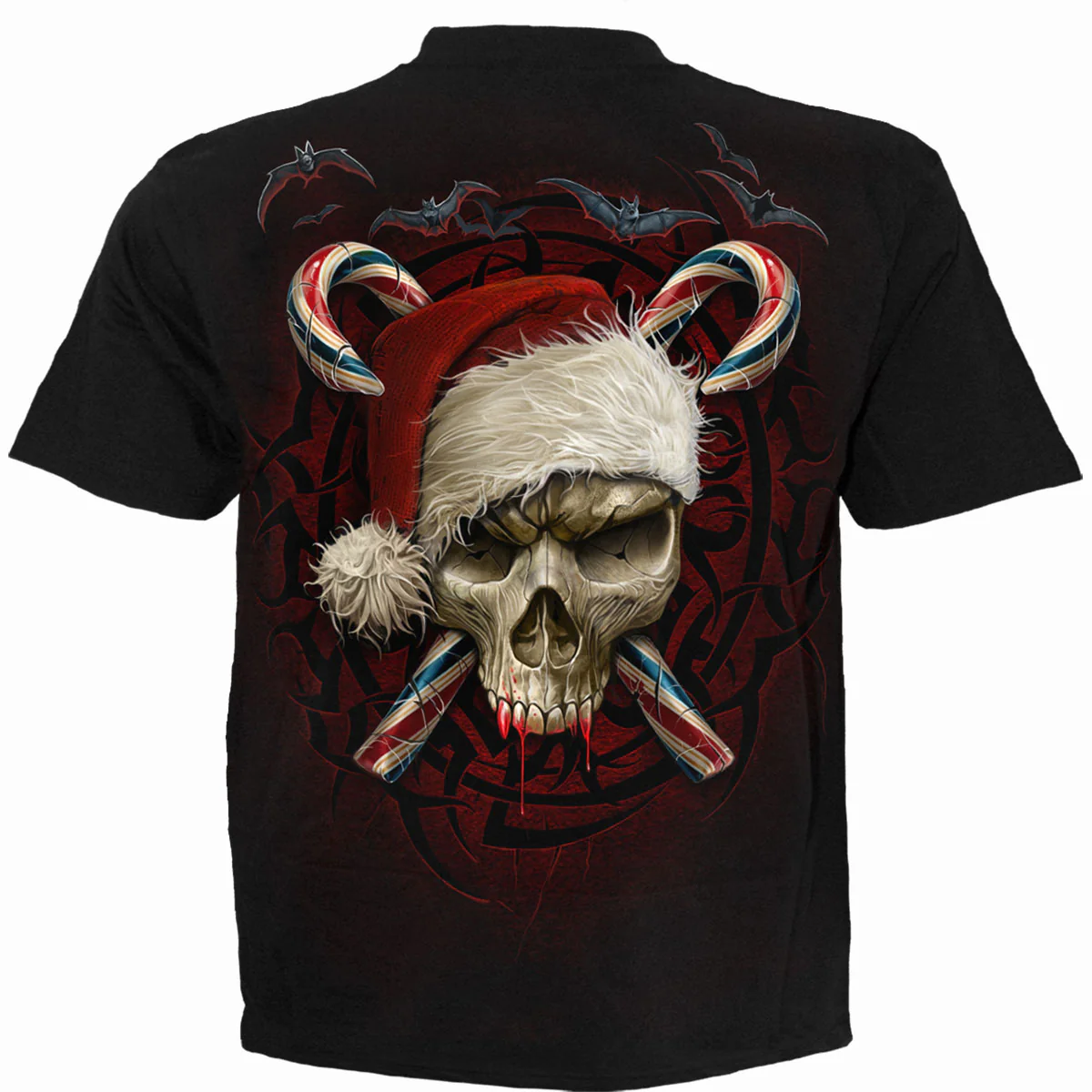 CANDY CANE SANTA - T-Shirt Black - Image 2