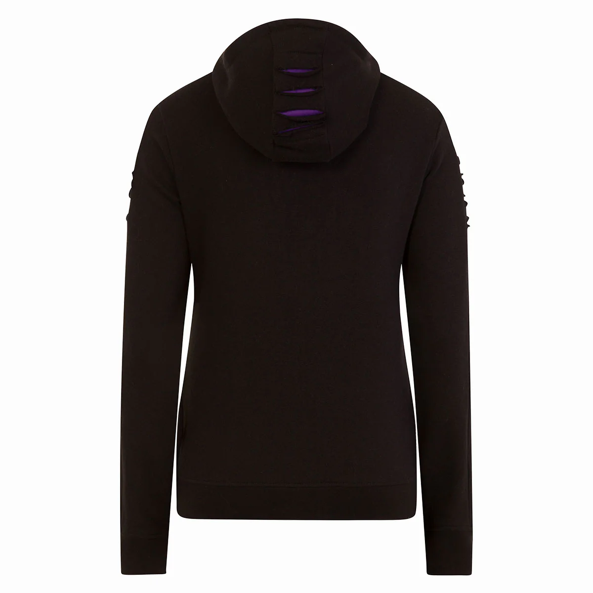CATTITUDE - Large Hood Ripped Hoody Purple-Black - Image 2