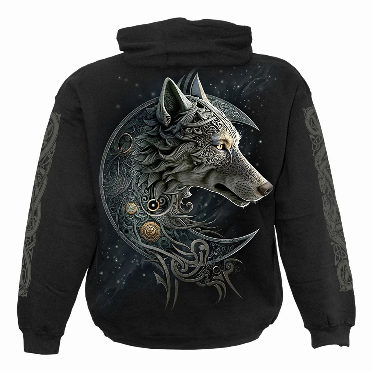 CELTIC WOLF - Hoody Black - Image 2