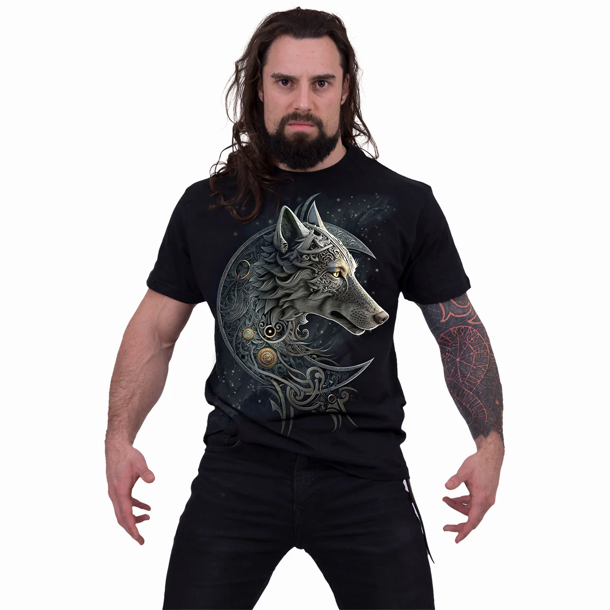 CELTIC WOLF - T-Shirt Black - Image 3