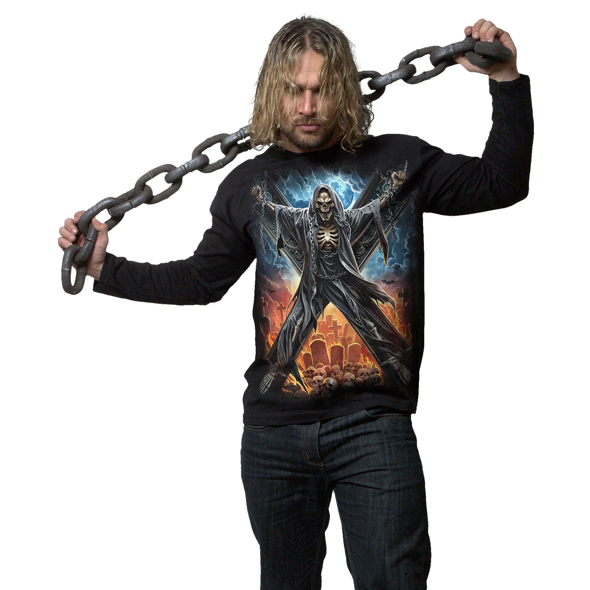 CROSSED OVER - Longsleeve T-Shirt Black - Image 3