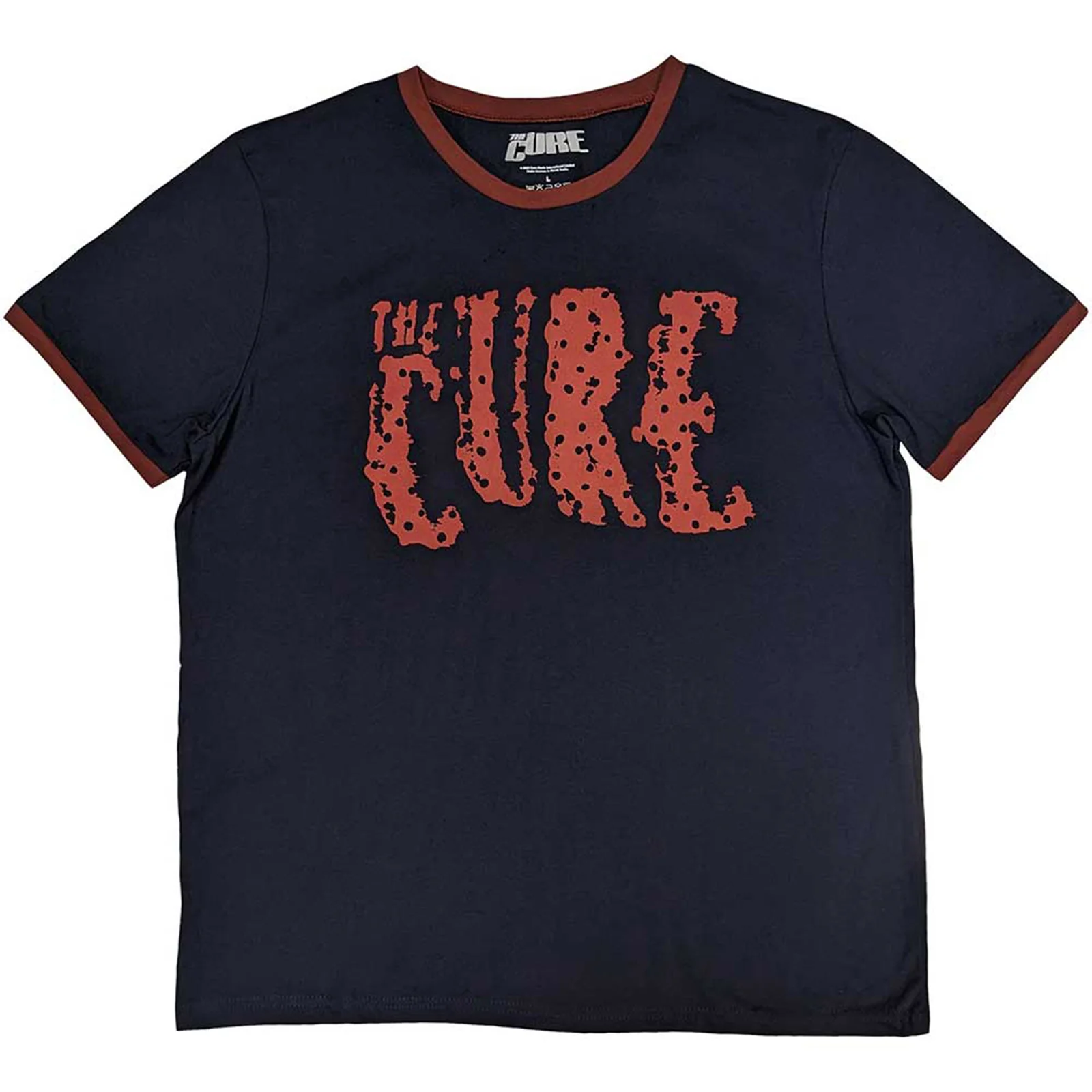 THE CURE - LOGO - Ringer T-Shirt Blue