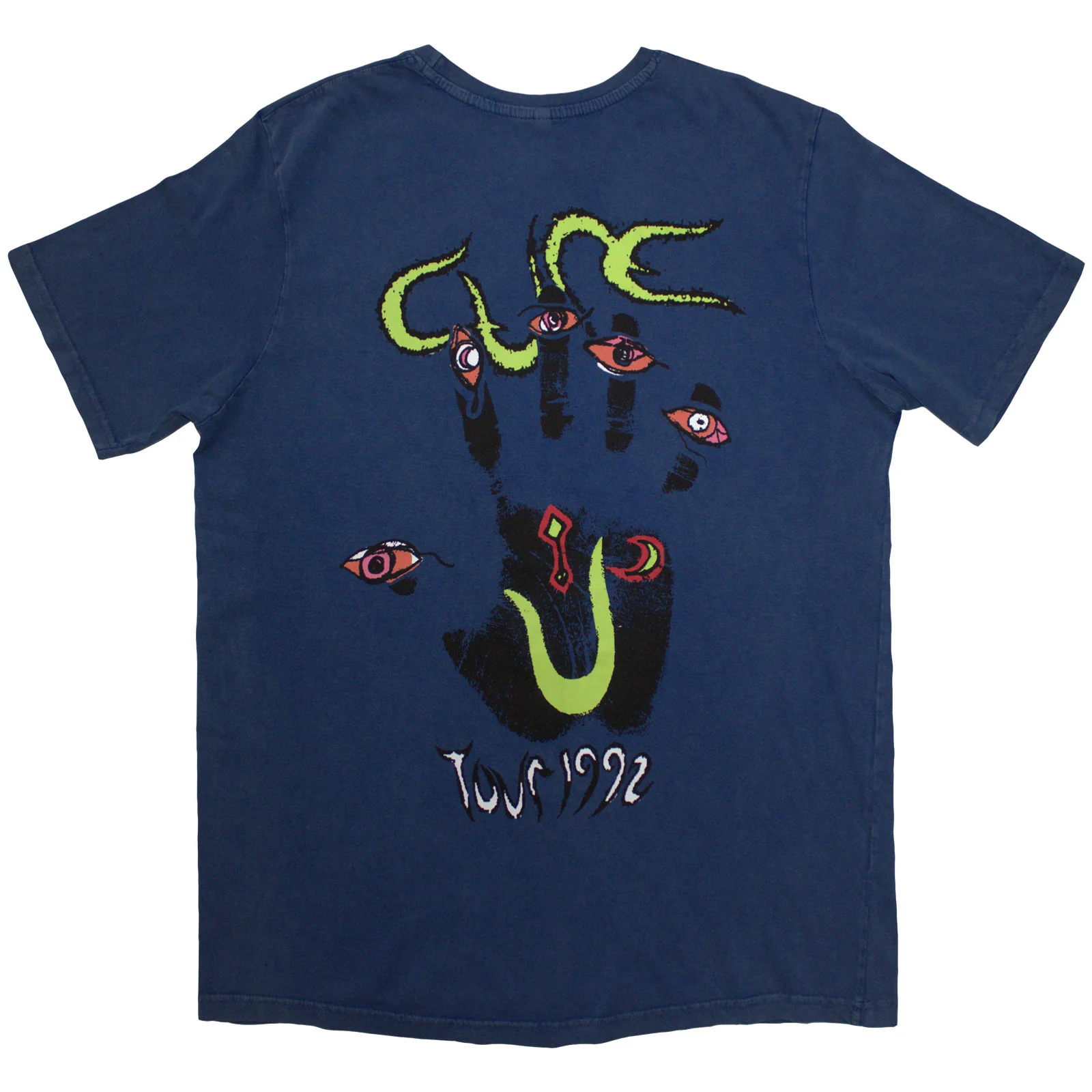 THE CURE - WISH TOUR '92 - Stone Wash T-Shirt Blue (Back Print) - Image 2