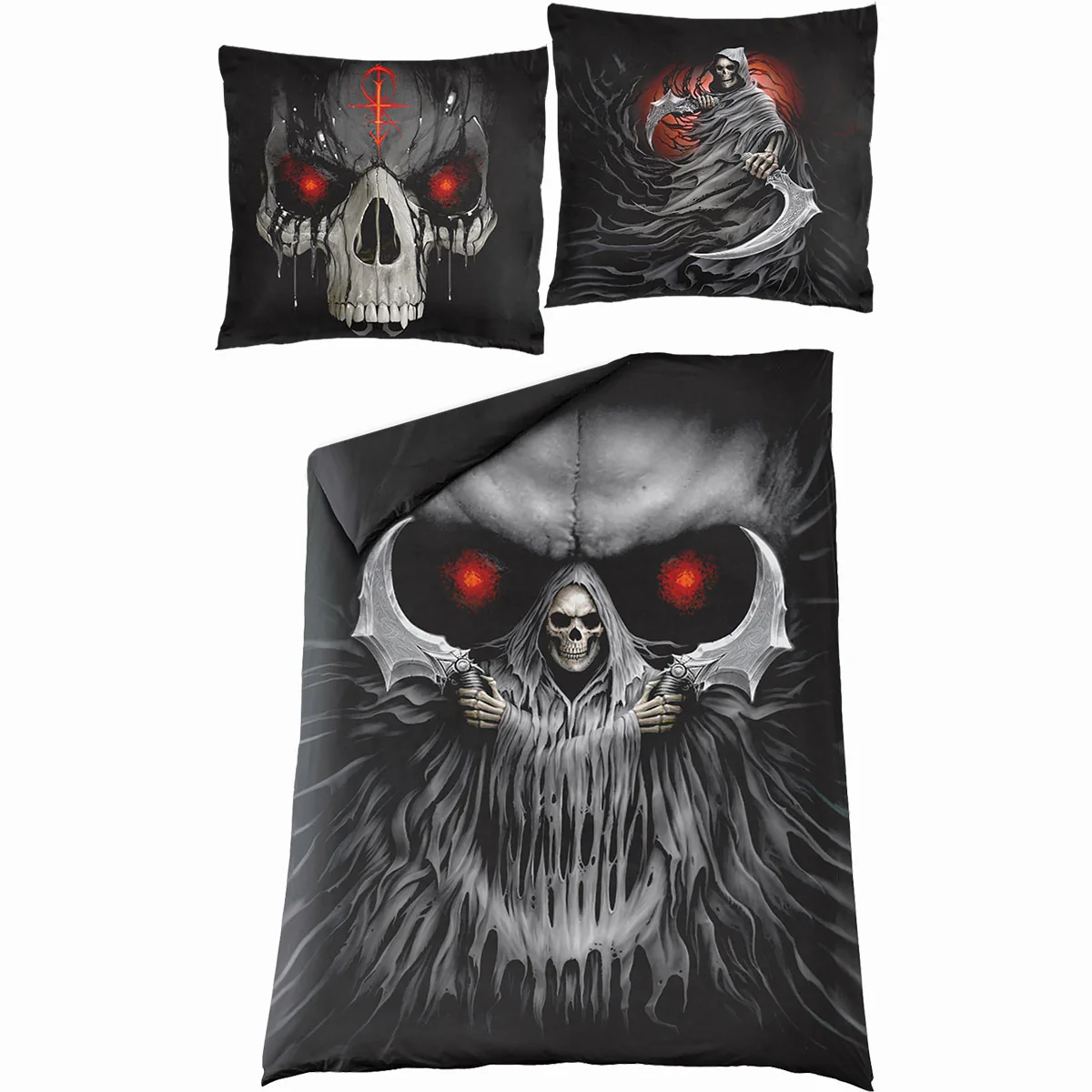 DARK DEATH - Single Duvet Cover + UK And EU Pillow case - Image 2