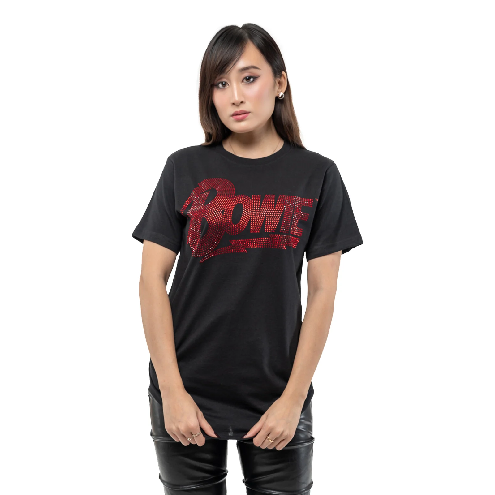 DAVID BOWIE - LOGO - T-Shirt Black (Embellished) - Image 3