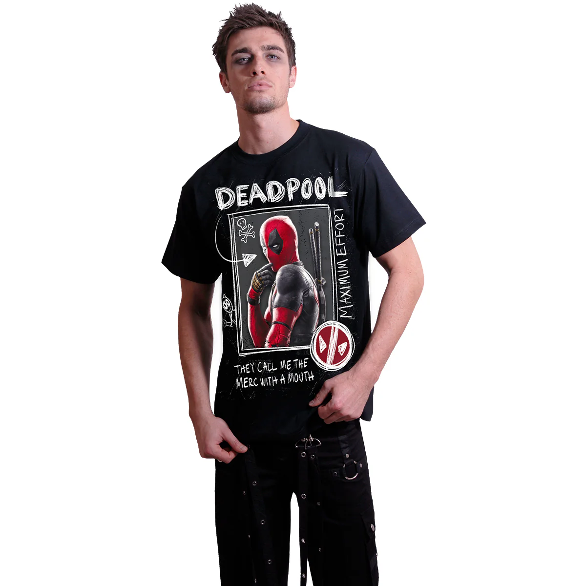 DEADPOOL - WOLVERINE SKETCHES - T-Shirt Black - Image 3