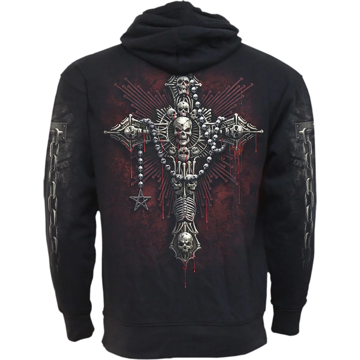 DEATH BONES - Side Pocket Hoody Black - Image 2