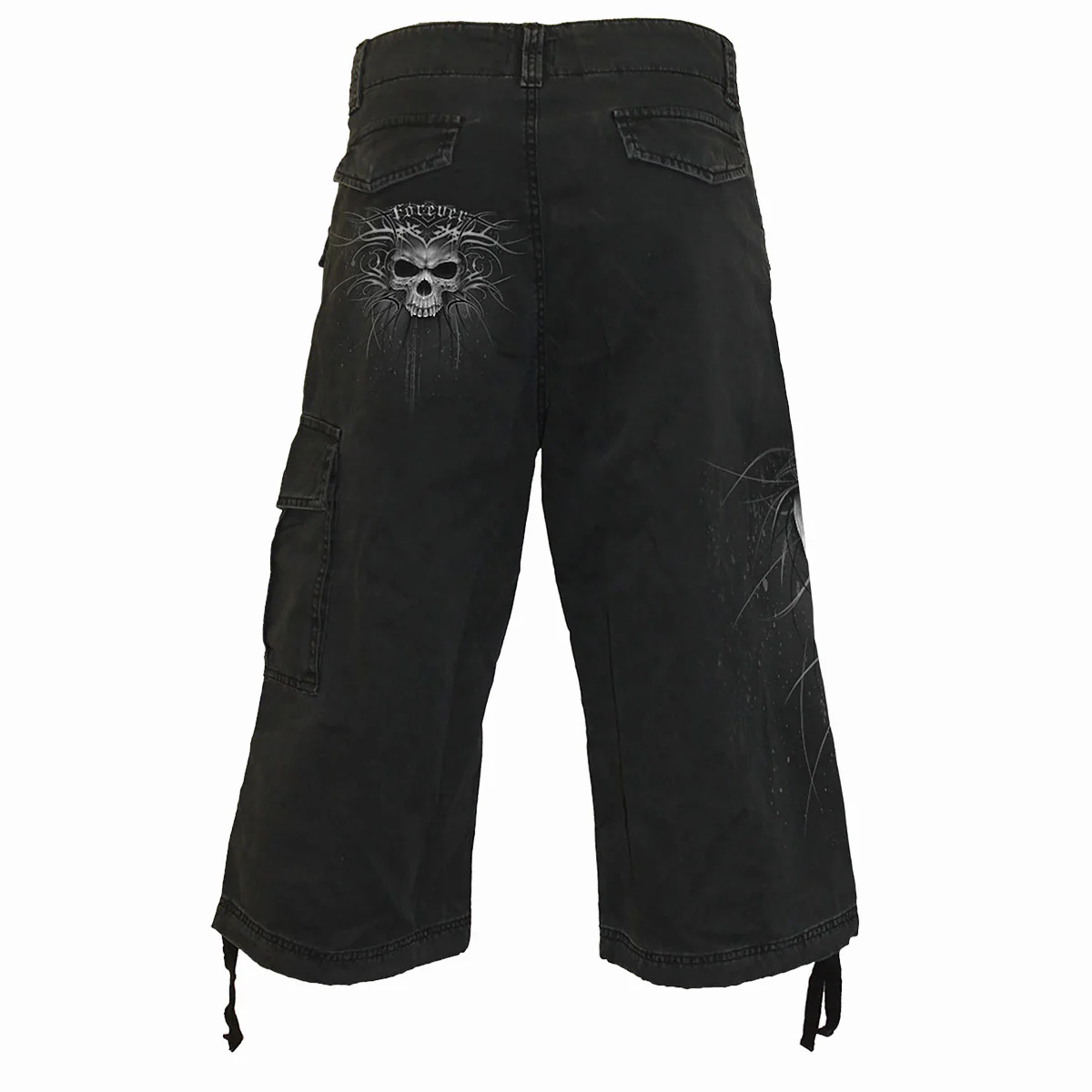 DEATH FOREVER - Vintage Cargo Shorts 3/4 Long Black - Image 2