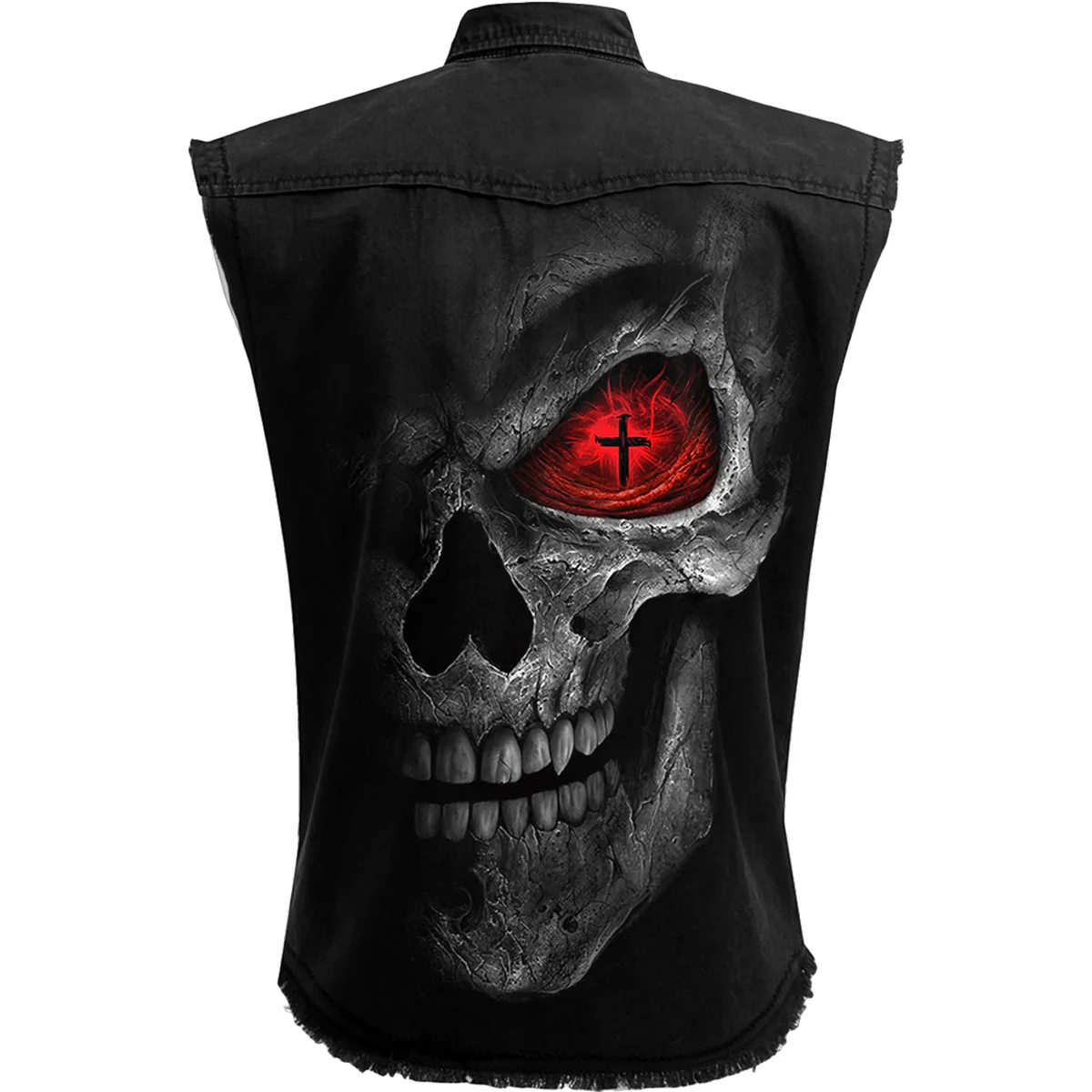 DEATH STARE - Sleeveless Stone Washed Worker Black - Image 2