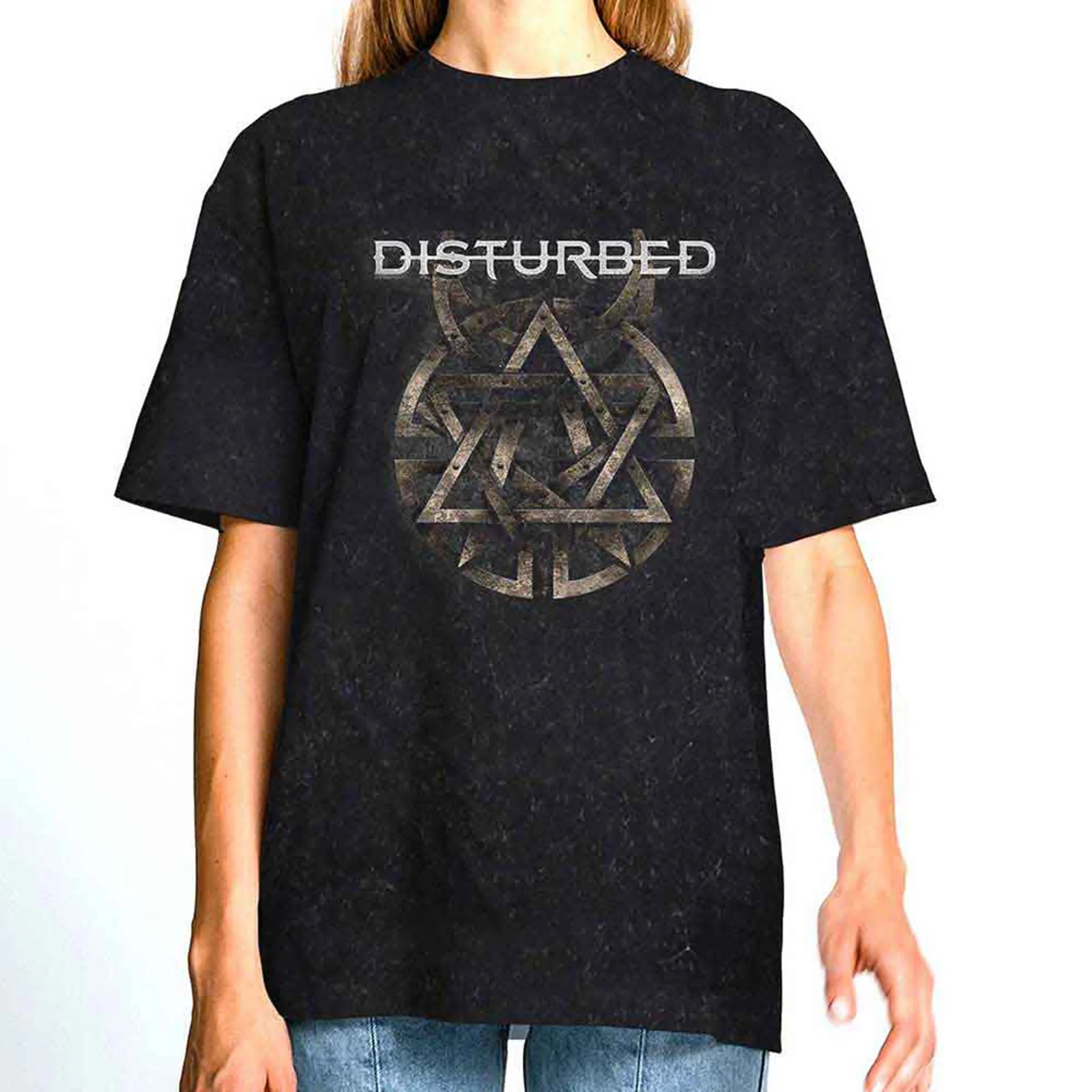 DISTURBED - RIVETED - T-Shirt Grey (Wash Collection) - Image 3