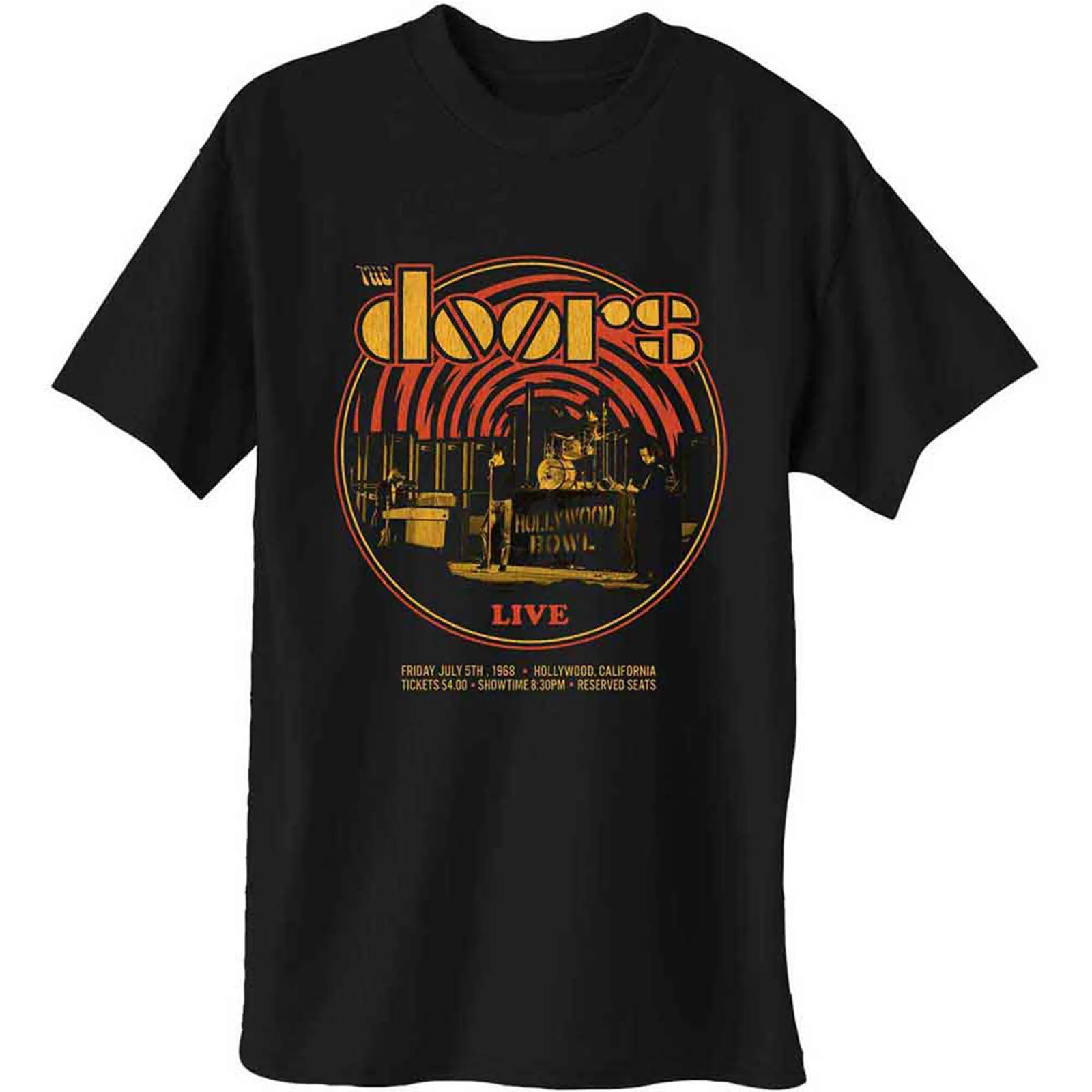THE DOORS - 68 RETRO CIRCLE - T-Shirt Black