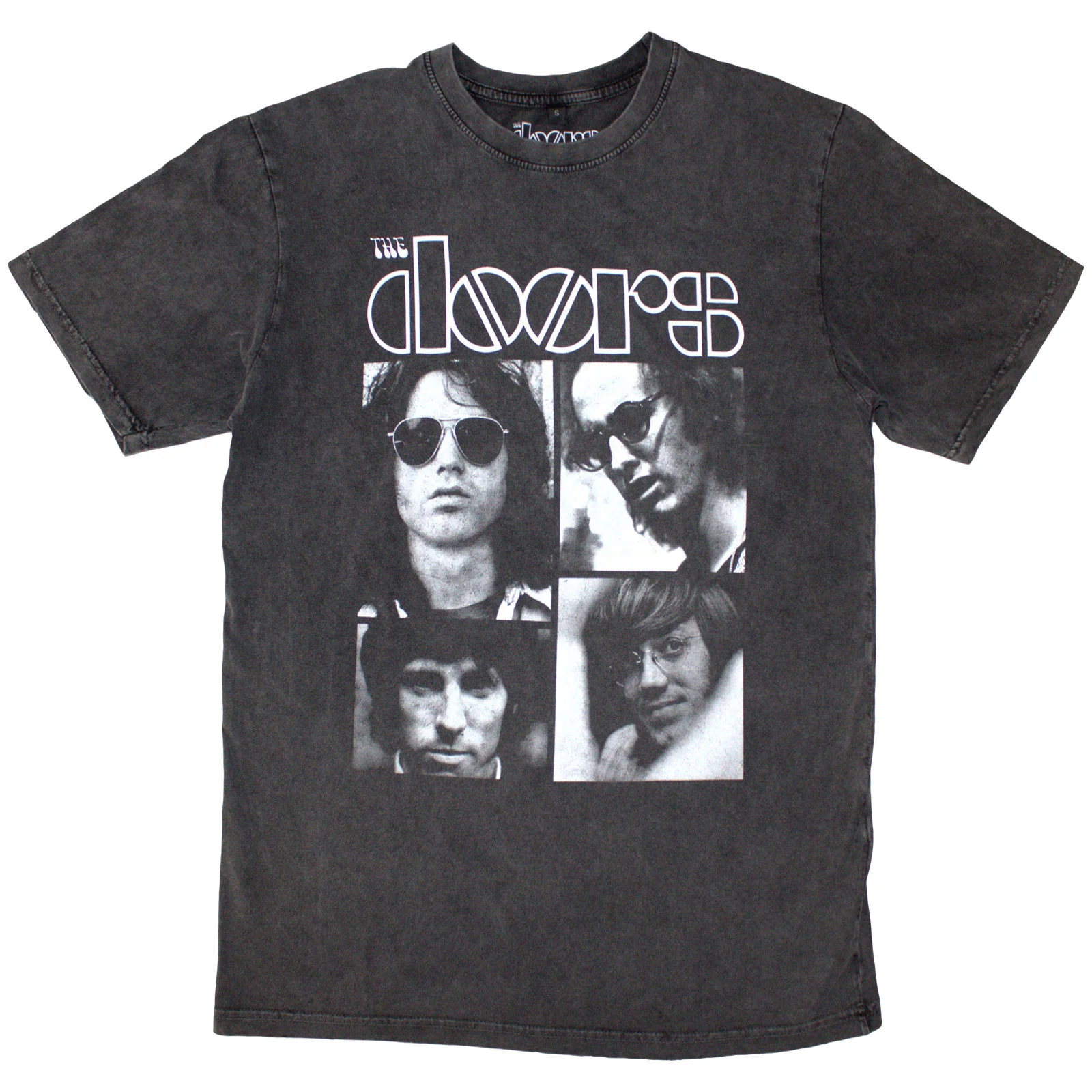 THE DOORS - SQUARES - Stone Wash T-Shirt Grey