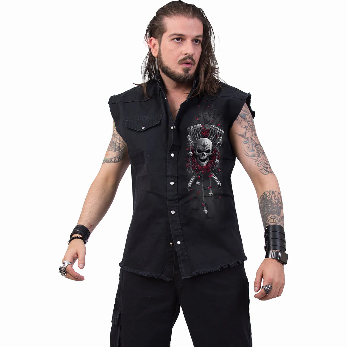 DOTD BIKERS - Sleeveless Stone Washed Worker Black - Image 3