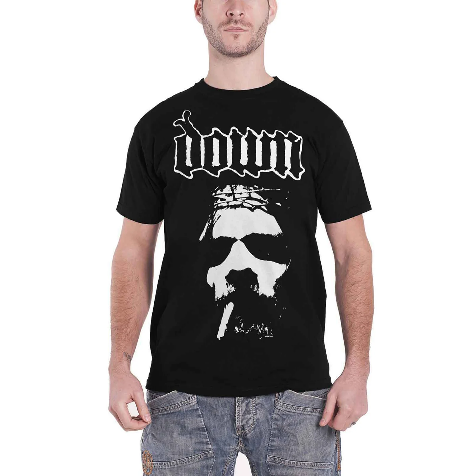 DOWN - FACE - T-Shirt Black - Image 2