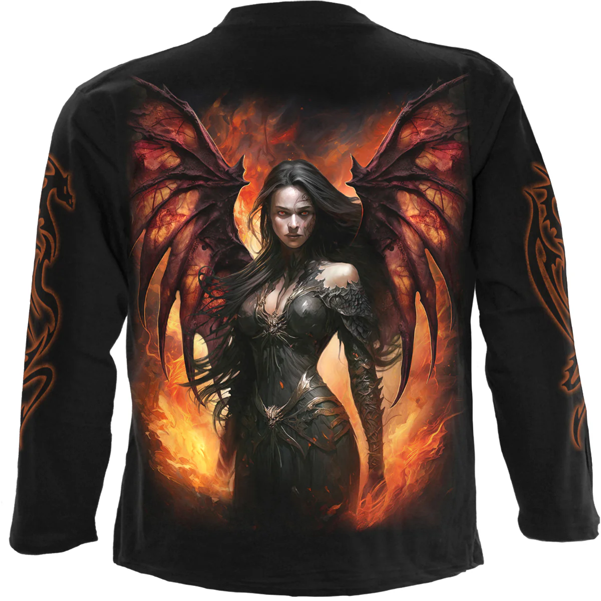 DRACO QUEEN - Longsleeve T-Shirt Black - Image 2