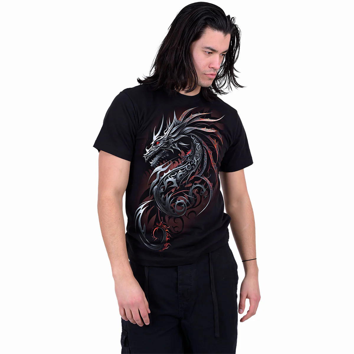 DRAGON SHARDS - Front Print T-Shirt Black - Image 2
