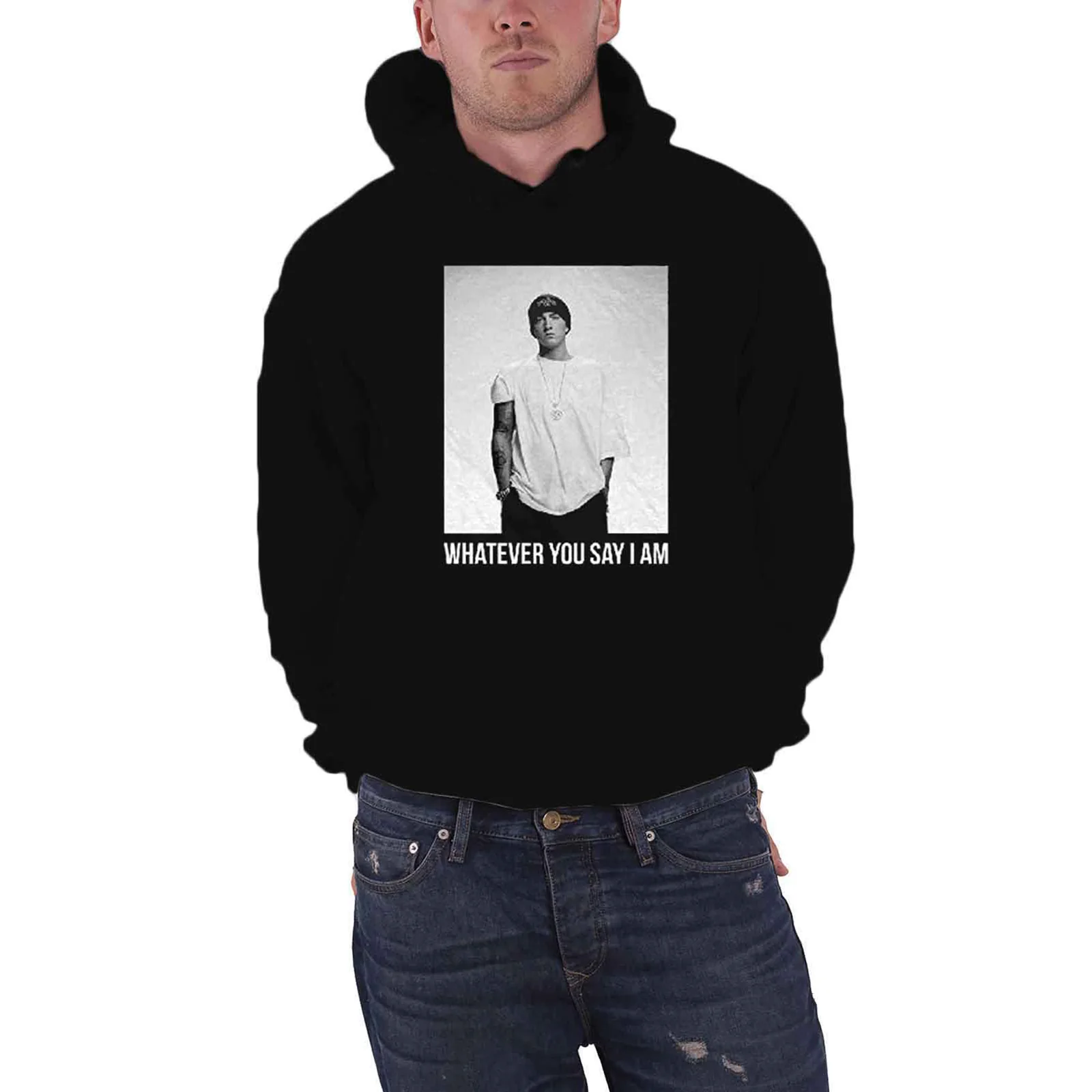 EMINEM - WHATEVER - Pullover Hoodie Black - Image 2