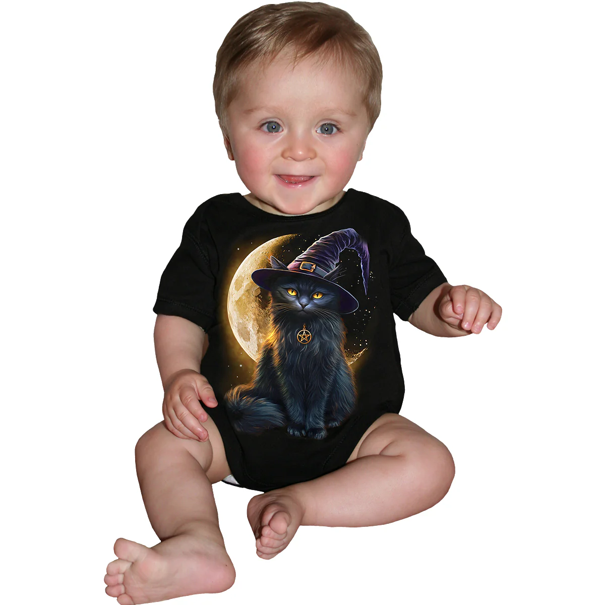 FAMILIAR MAGIC - Baby Sleepsuit Black - Image 2