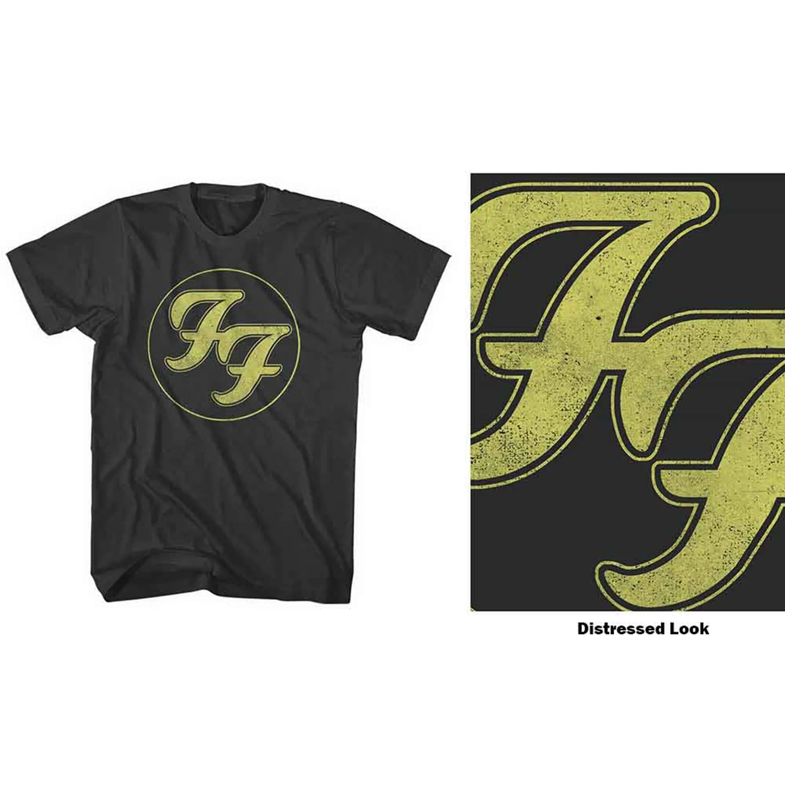 FOO FIGHTERS - DISTRESSED FF LOGO - T-Shirt Black