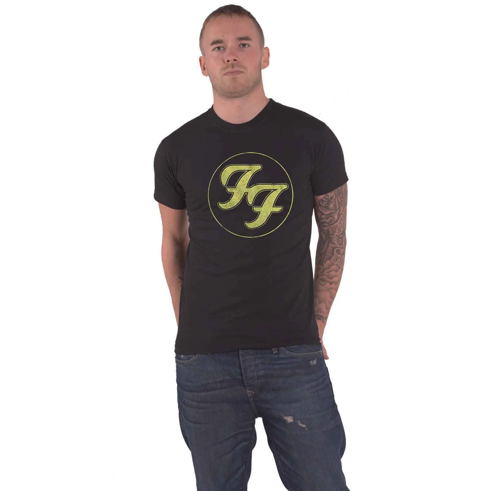FOO FIGHTERS - DISTRESSED FF LOGO - T-Shirt Black - Image 2