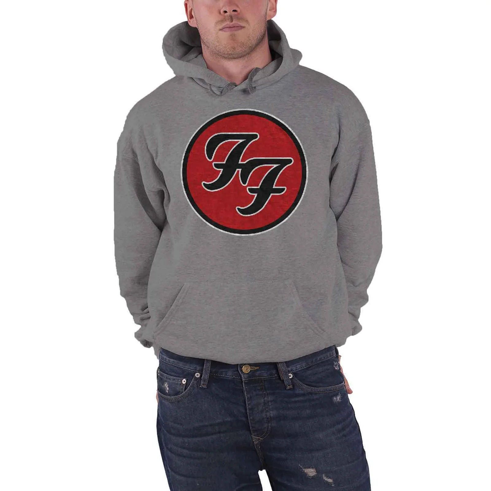 FOO FIGHTERS - FF LOGO - Pullover Hoodie Grey - Image 2