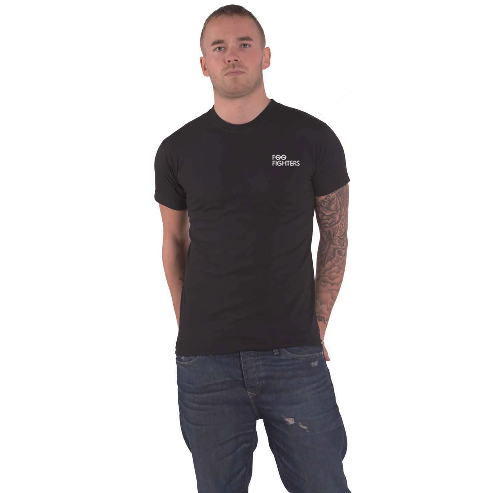 FOO FIGHTERS - FLASH LOGO - T-Shirt Black (Back Print) - Image 3