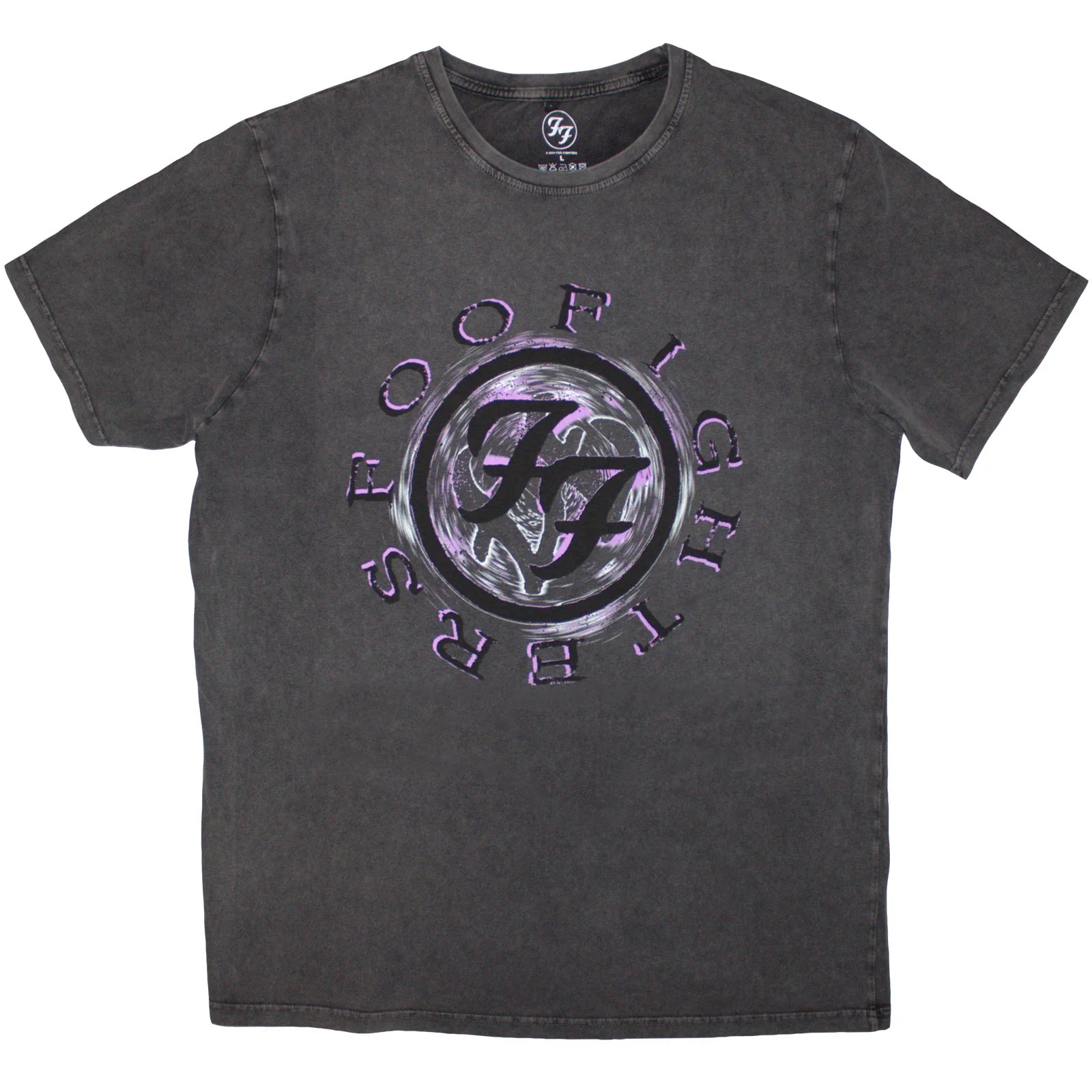 FOO FIGHTERS - WHEEL LOGO SHADOW - Stone Wash T-Shirt Grey