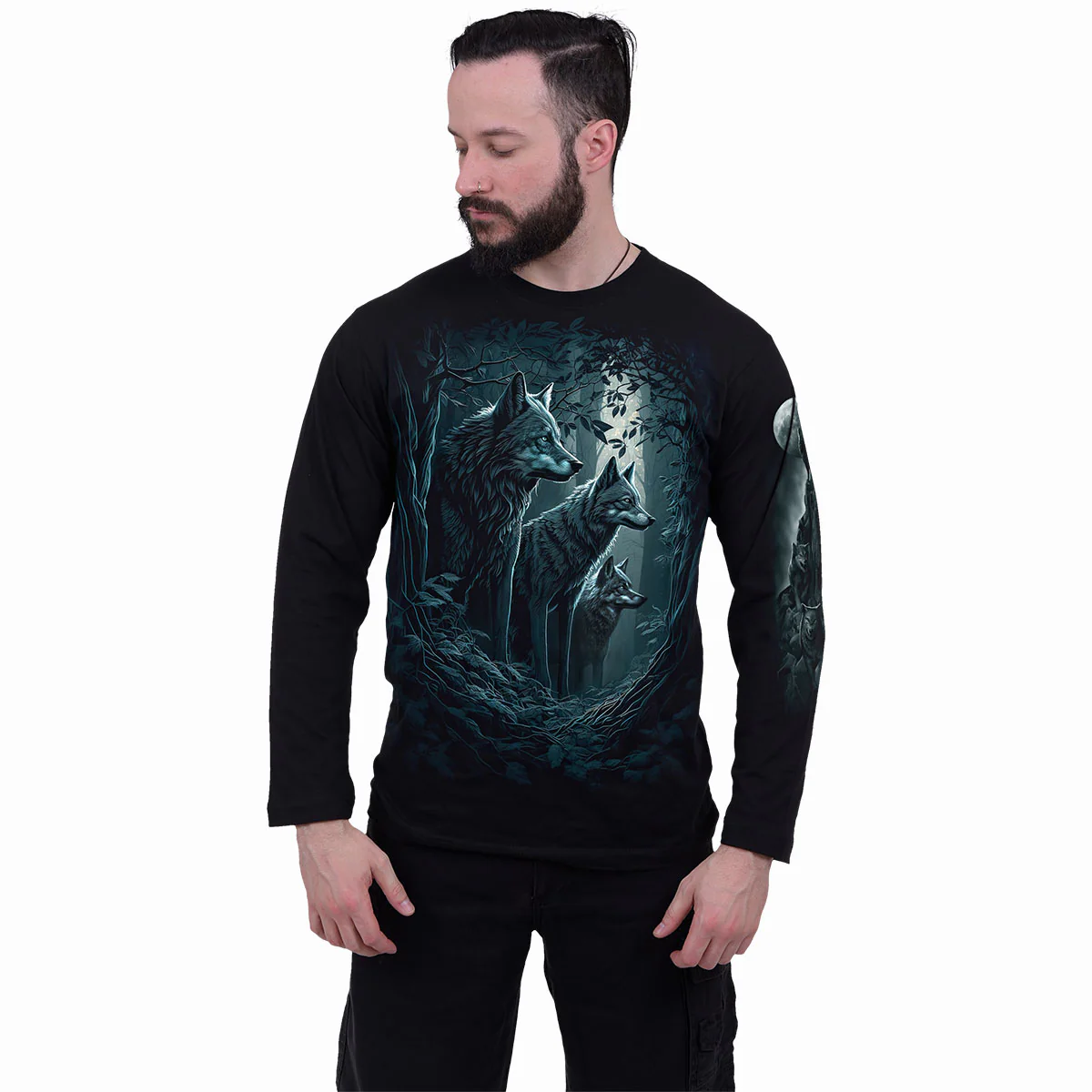 FOREST GUARDIANS - Longsleeve T-Shirt Black - Image 3
