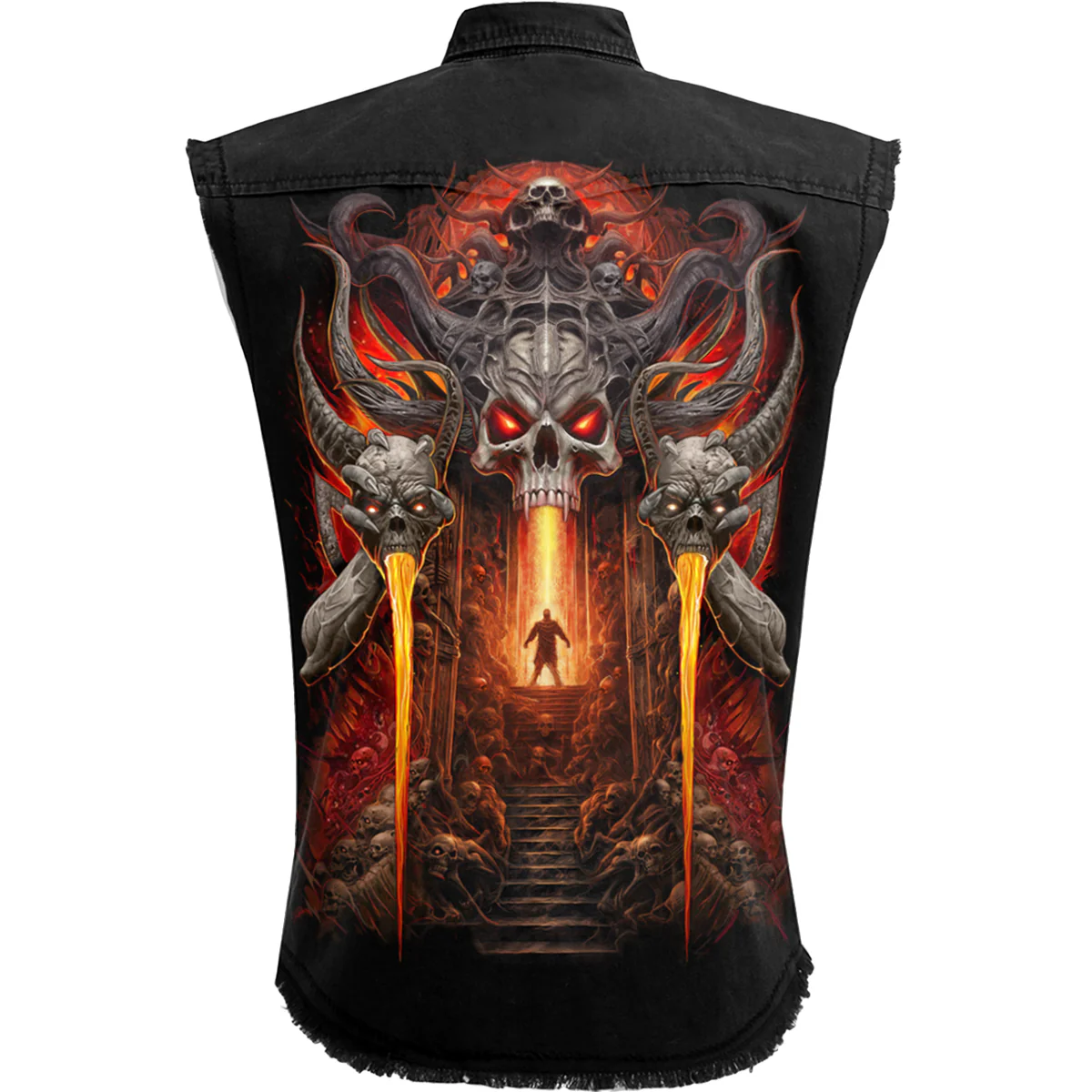 GATES OF HELL - Sleeveless Stone Washed Worker Black - Image 2