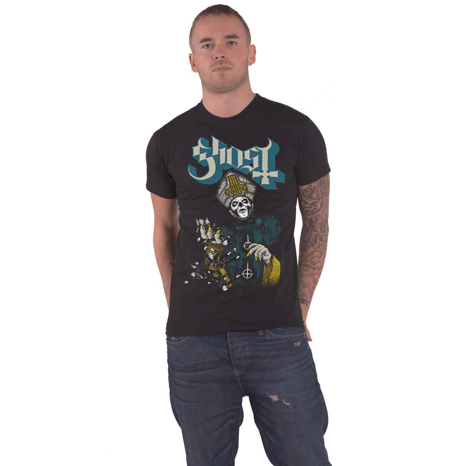 GHOST - PAPA OF THE WORLD - T-Shirt Black - Image 2