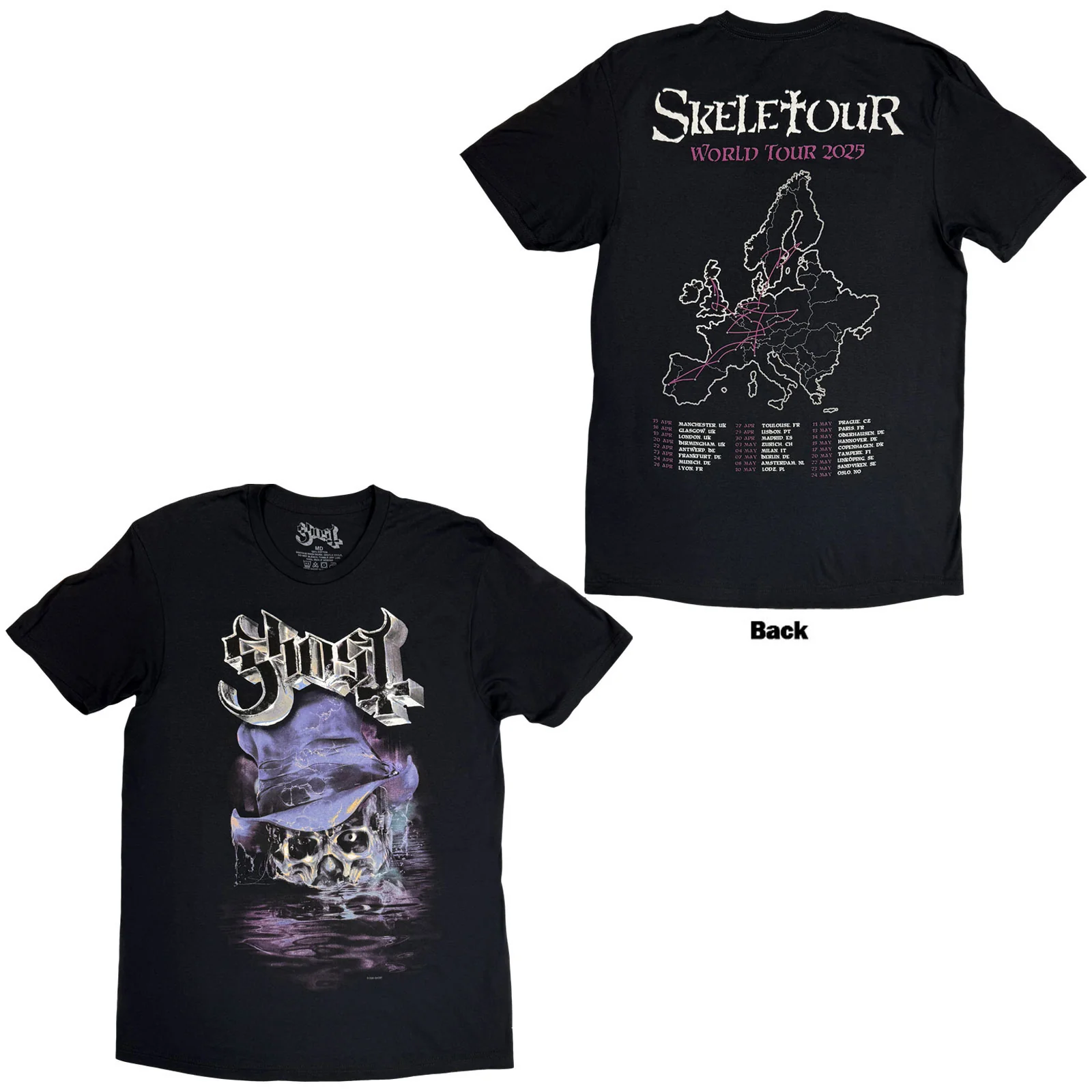 GHOST - SKELETOUR ADMAT '25 TOUR DATES - T-Shirt Black (Back Print)