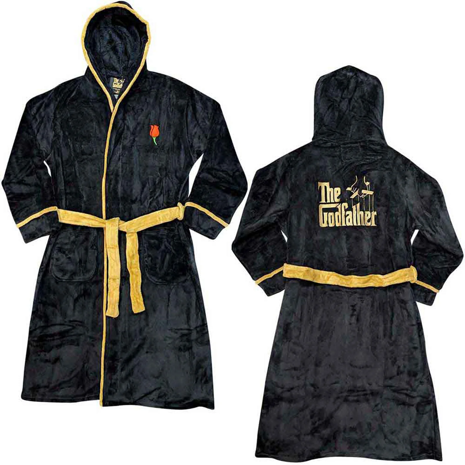 THE GODFATHER - ROSE & LOGO - Bathrobe Black (Back Print)