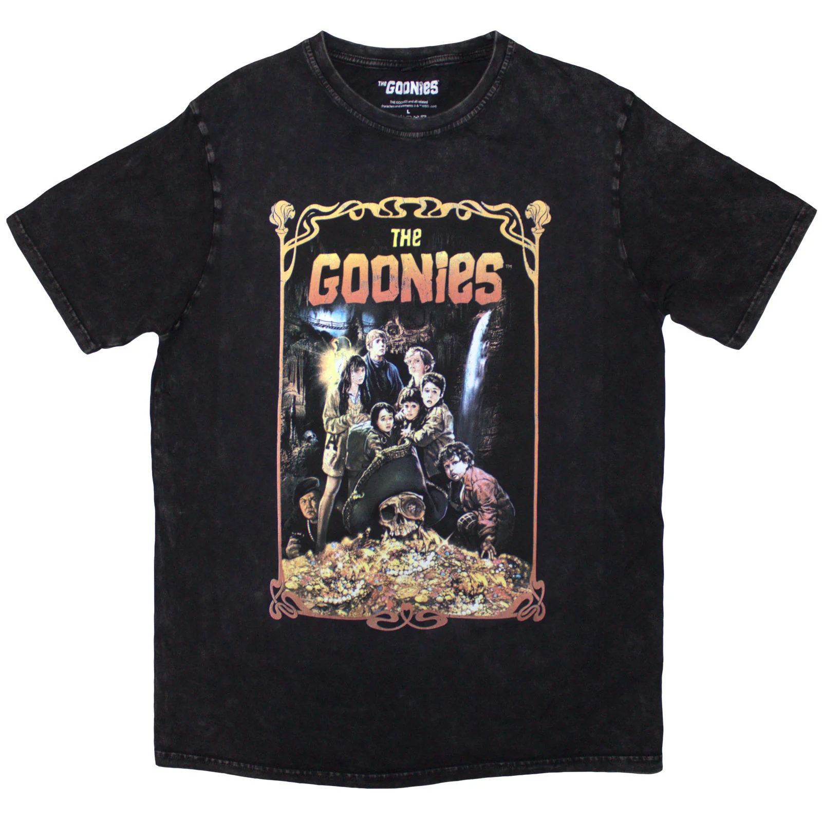 THE GOONIES - MOVIE POSTER - Stone Wash T-Shirt Black