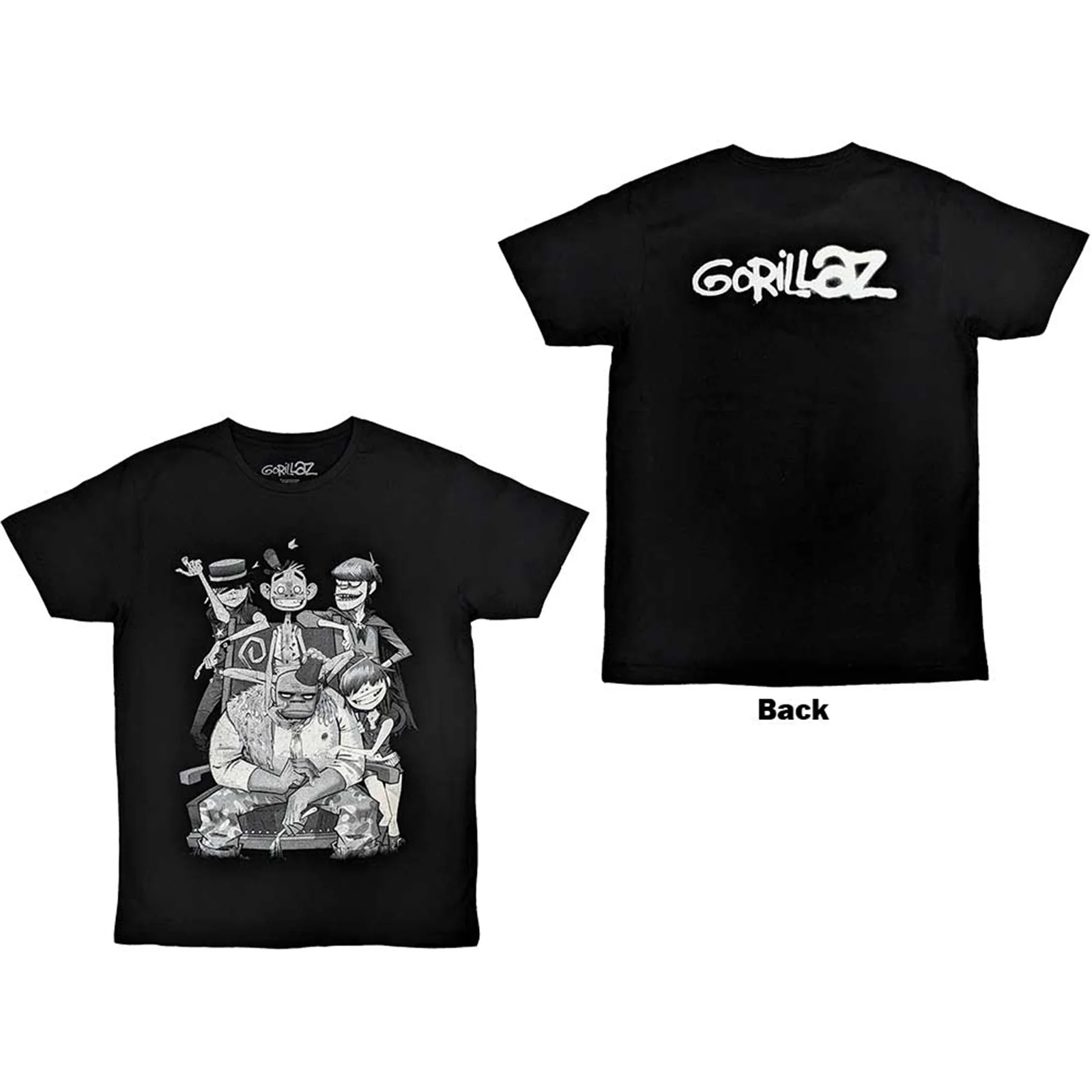 GORILLAZ - GEORGE SPRAY - T-Shirt Black (Back Print)