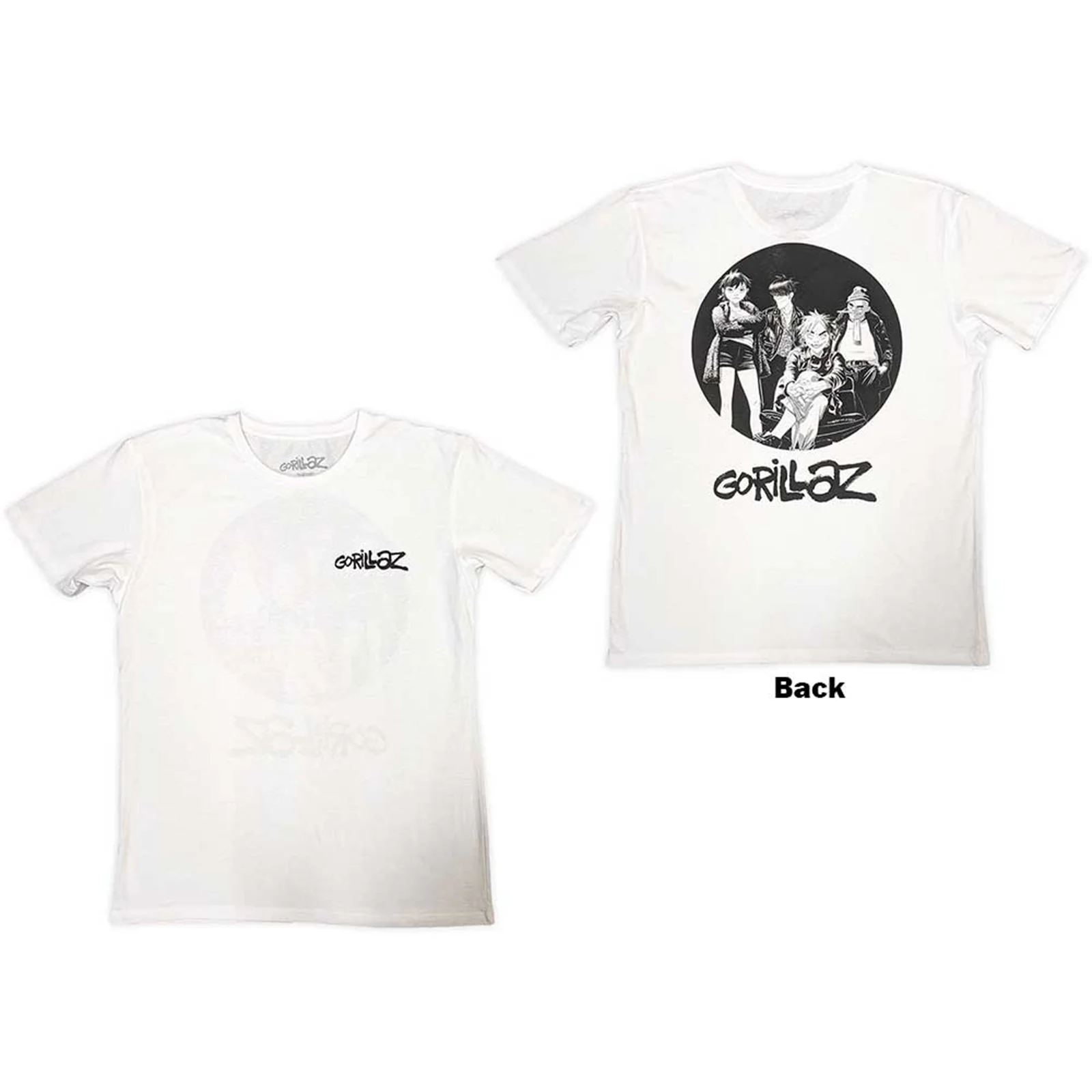 GORILLAZ - SONG MACHINE BRUSH LOGO - T-Shirt White (Back Print)