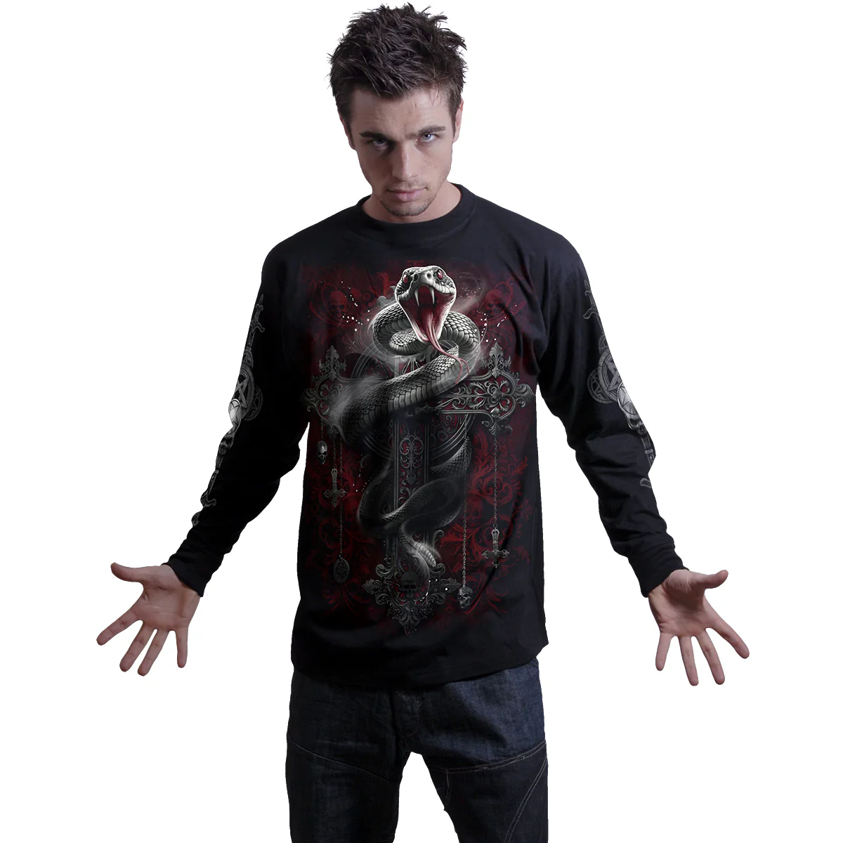 GOTHIC SERPENT - Longsleeve T-Shirt Black - Image 3