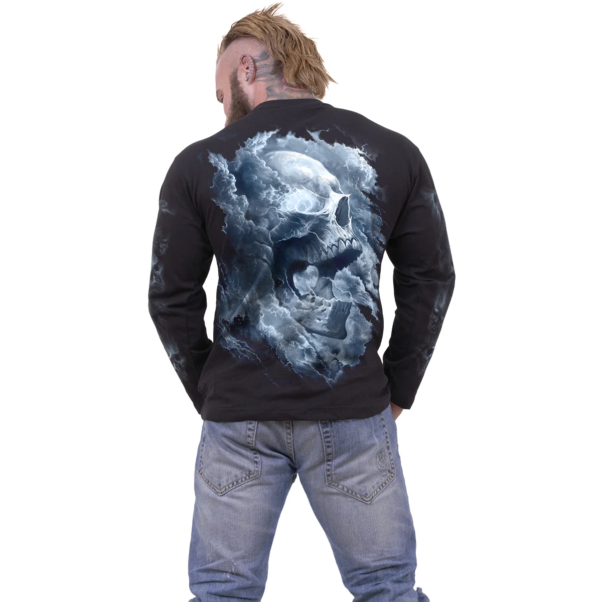GRAVE SKIES - Longsleeve T-Shirt Black - Image 3