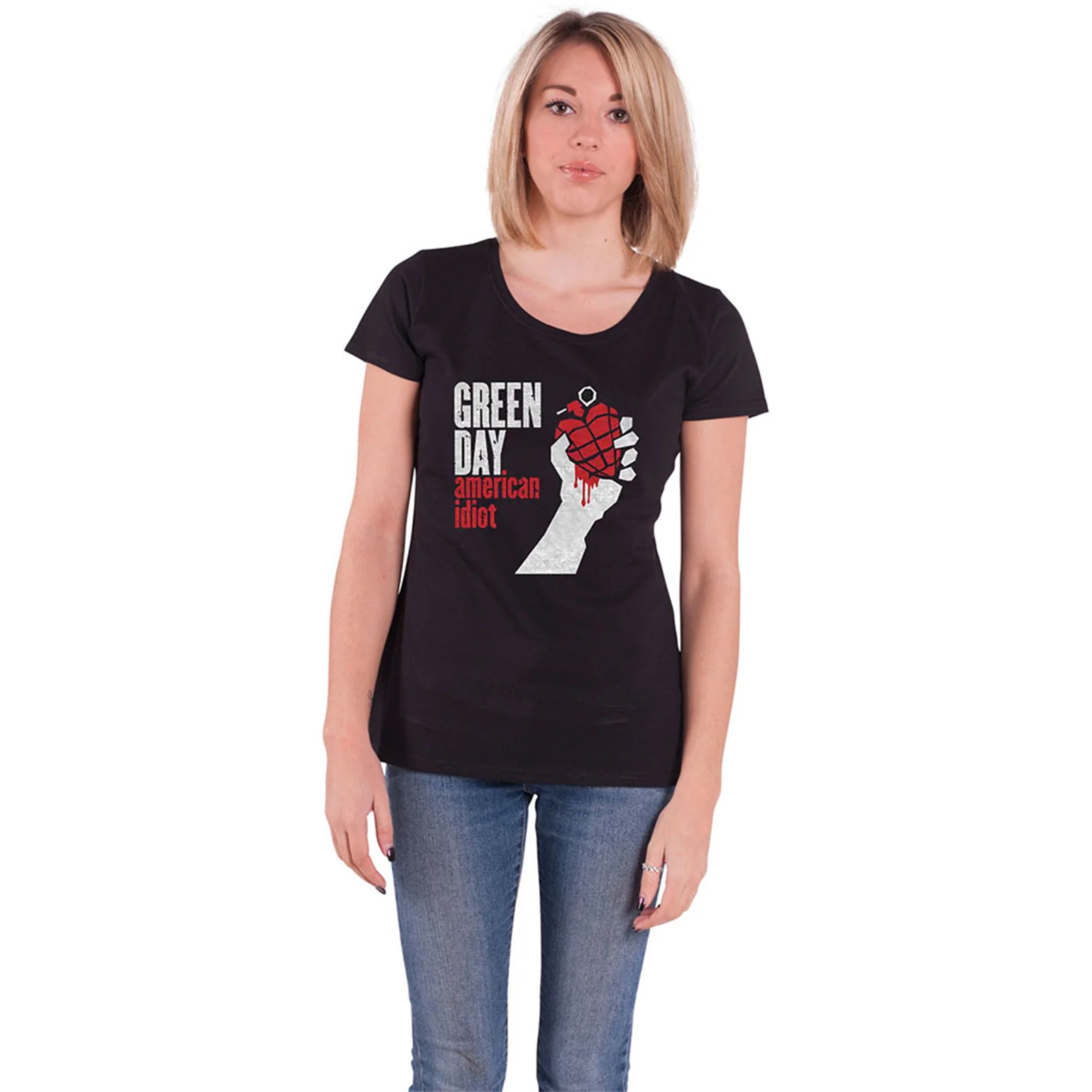 GREEN DAY - AMERICAN IDIOT - Ladies T-Shirt Black - Image 2