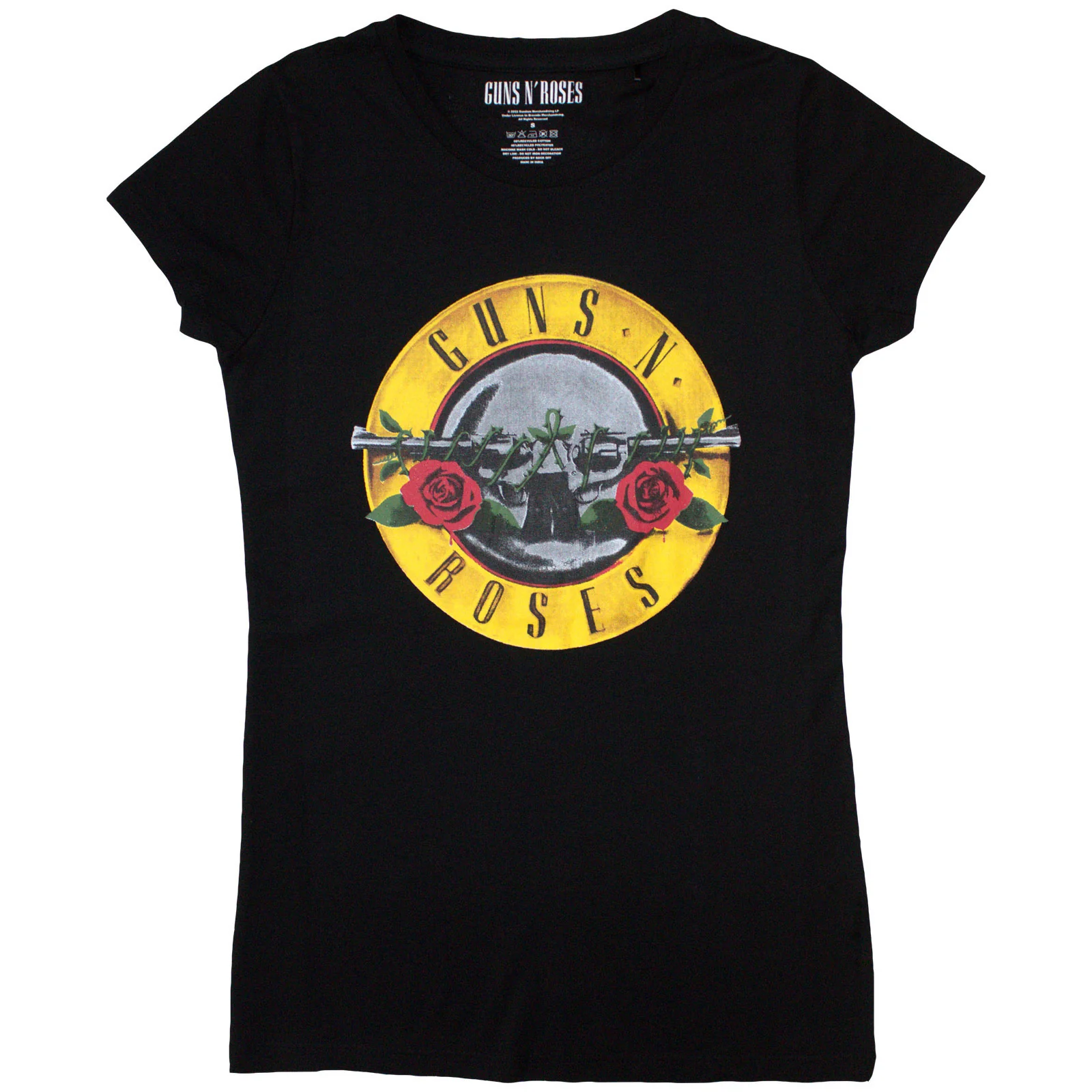 GUNS N ROSES - CLASSIC BULLET LOGO - Ladies T-Shirt Blue (Skinny Fit)