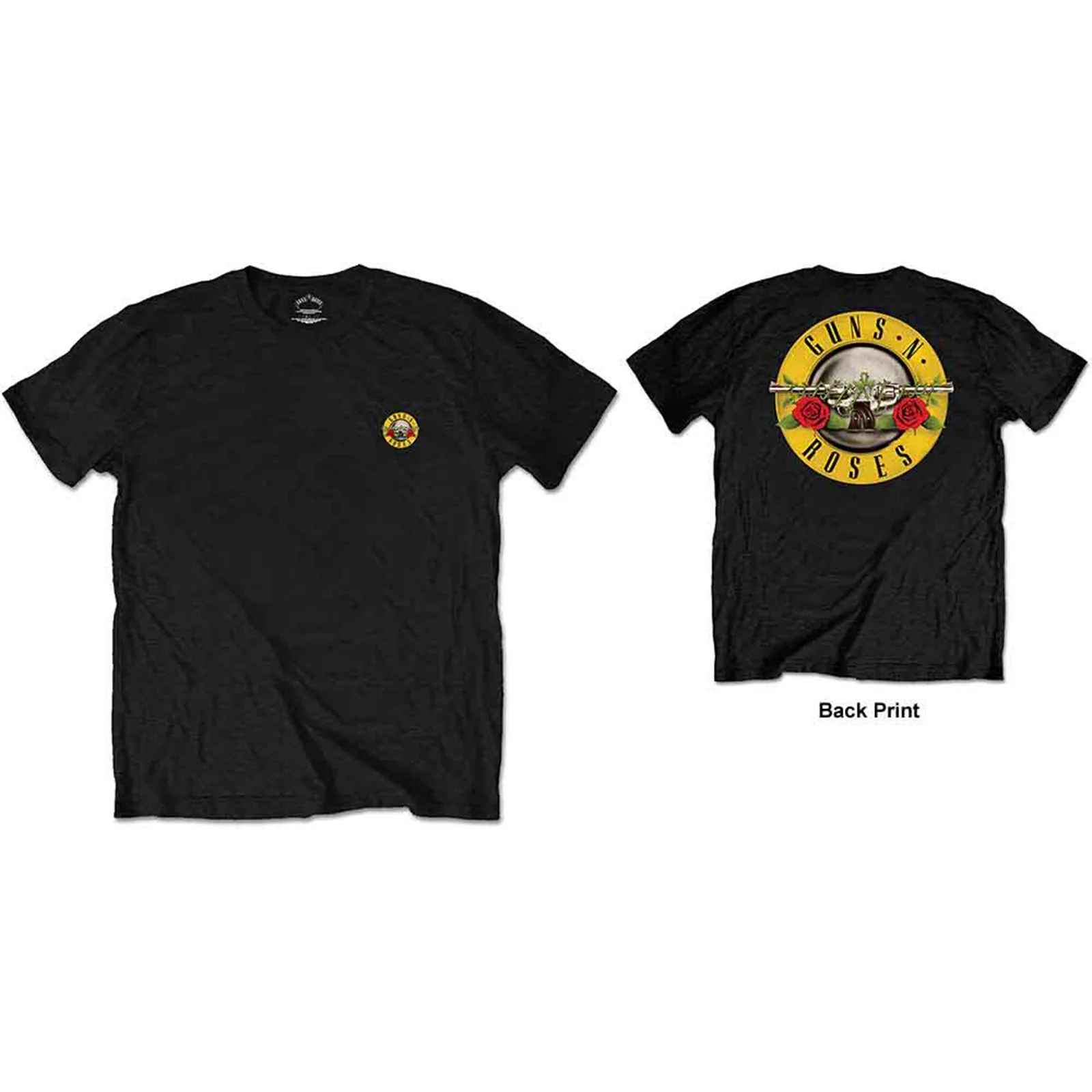 GUNS N ROSES - CLASSIC LOGO - Retail Pack T-Shirt Black (Back Print)