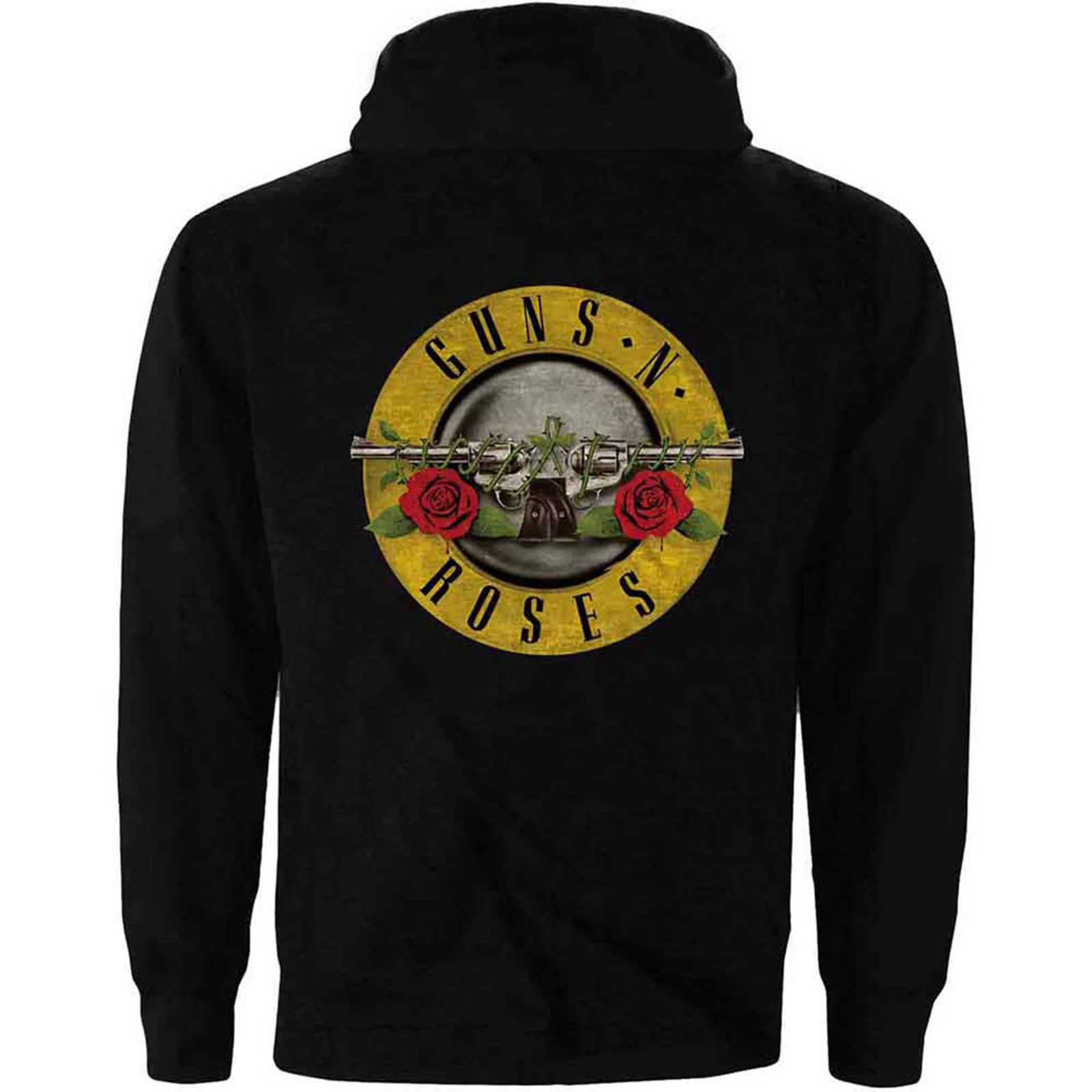 GUNS N ROSES - CLASSIC LOGO - Zipped Hoodie Black (Back Print) - Image 2