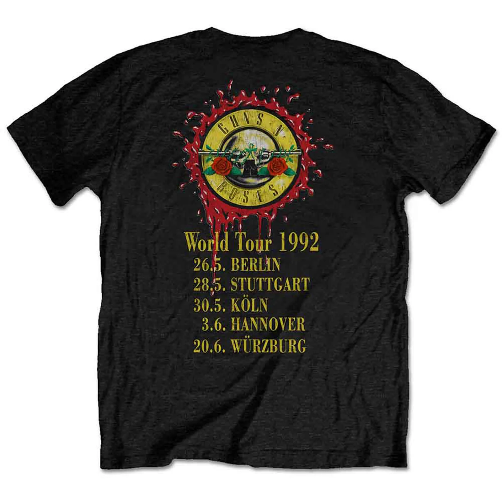 GUNS N ROSES - USE YOUR ILLUSION WORLD TOUR - T-Shirt Black (Back Print) - Image 2