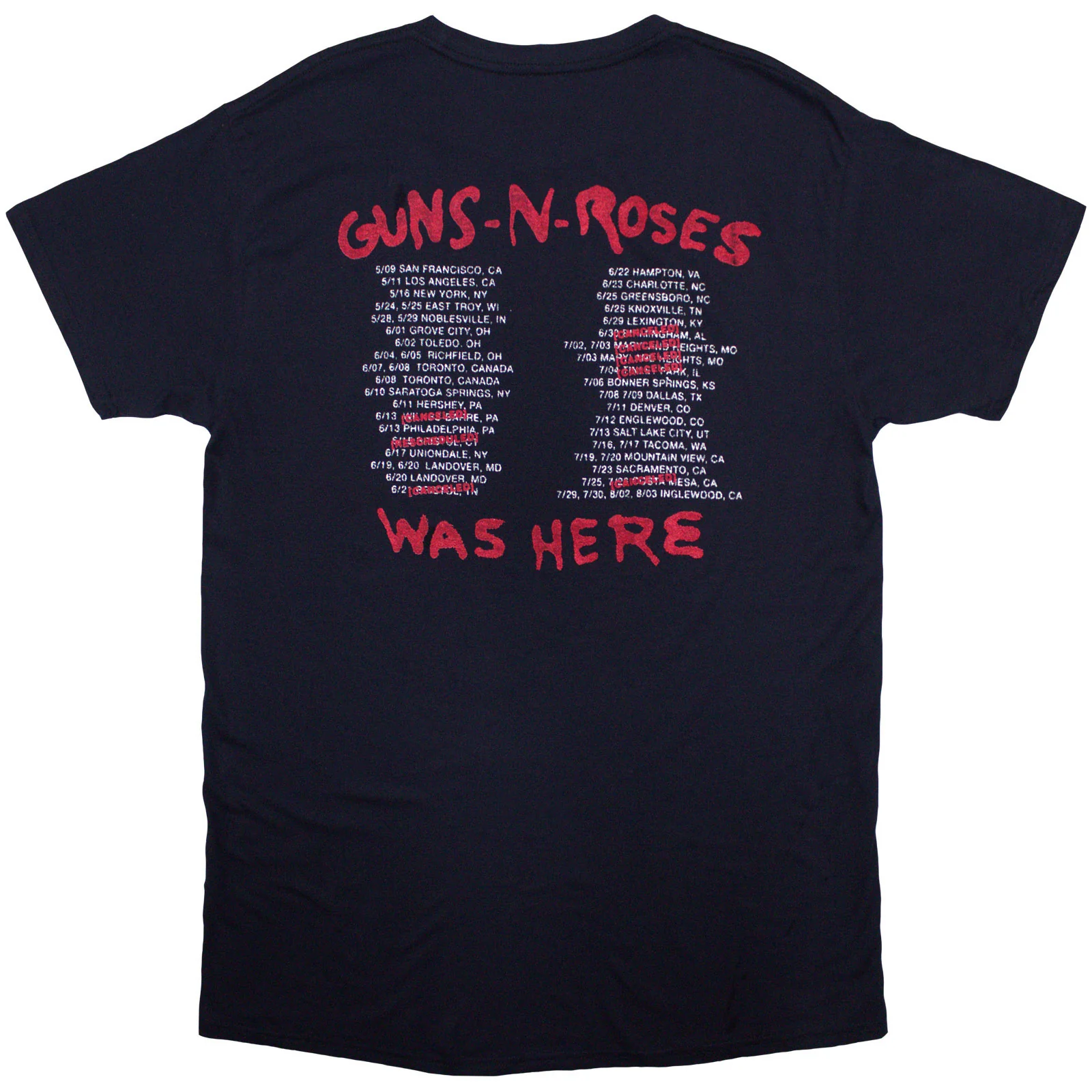 GUNS N ROSES - WAS HERE - T-Shirt Blue (Back Print) - Image 2